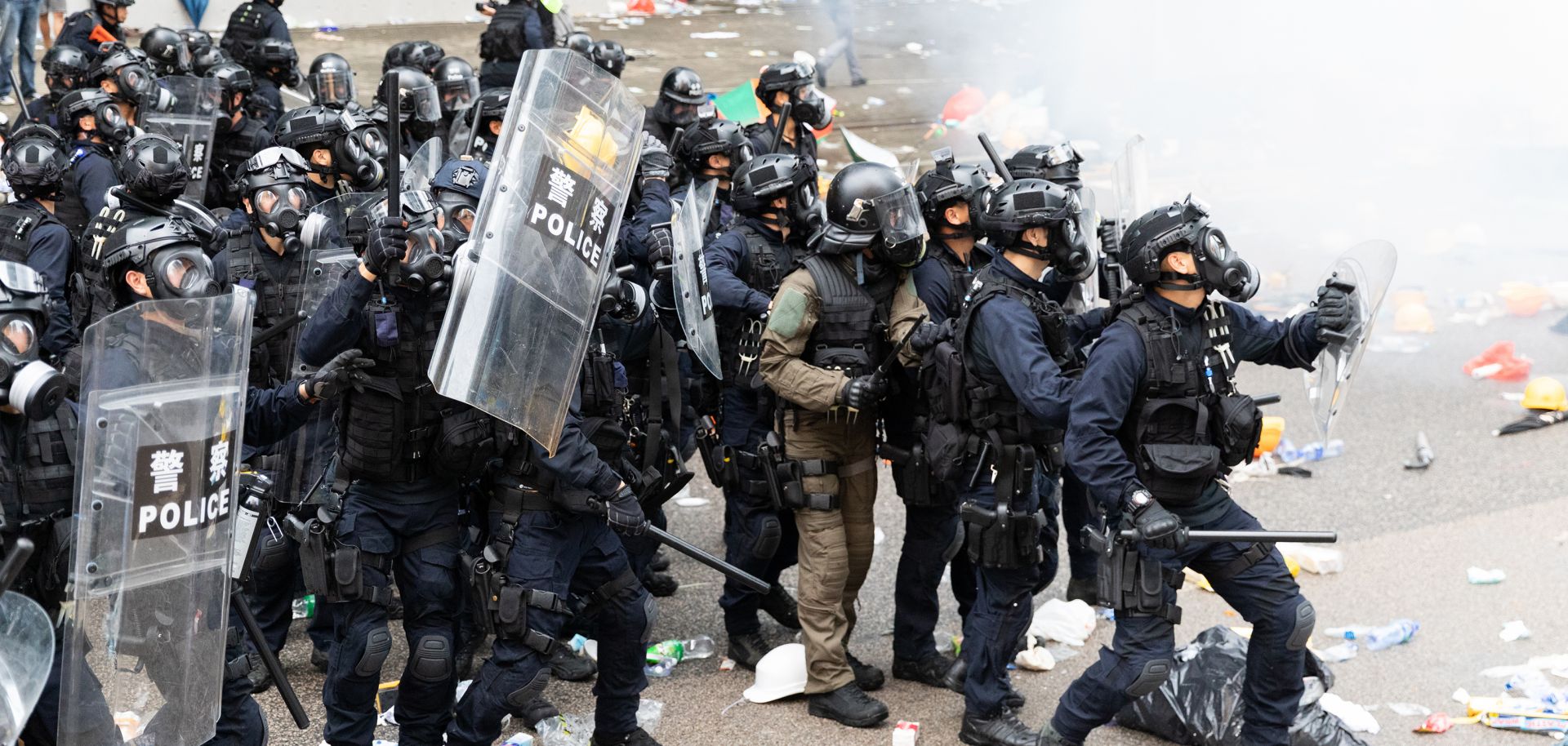 An anti-extradition bill protest in Hong Kong on June 12, 2019.