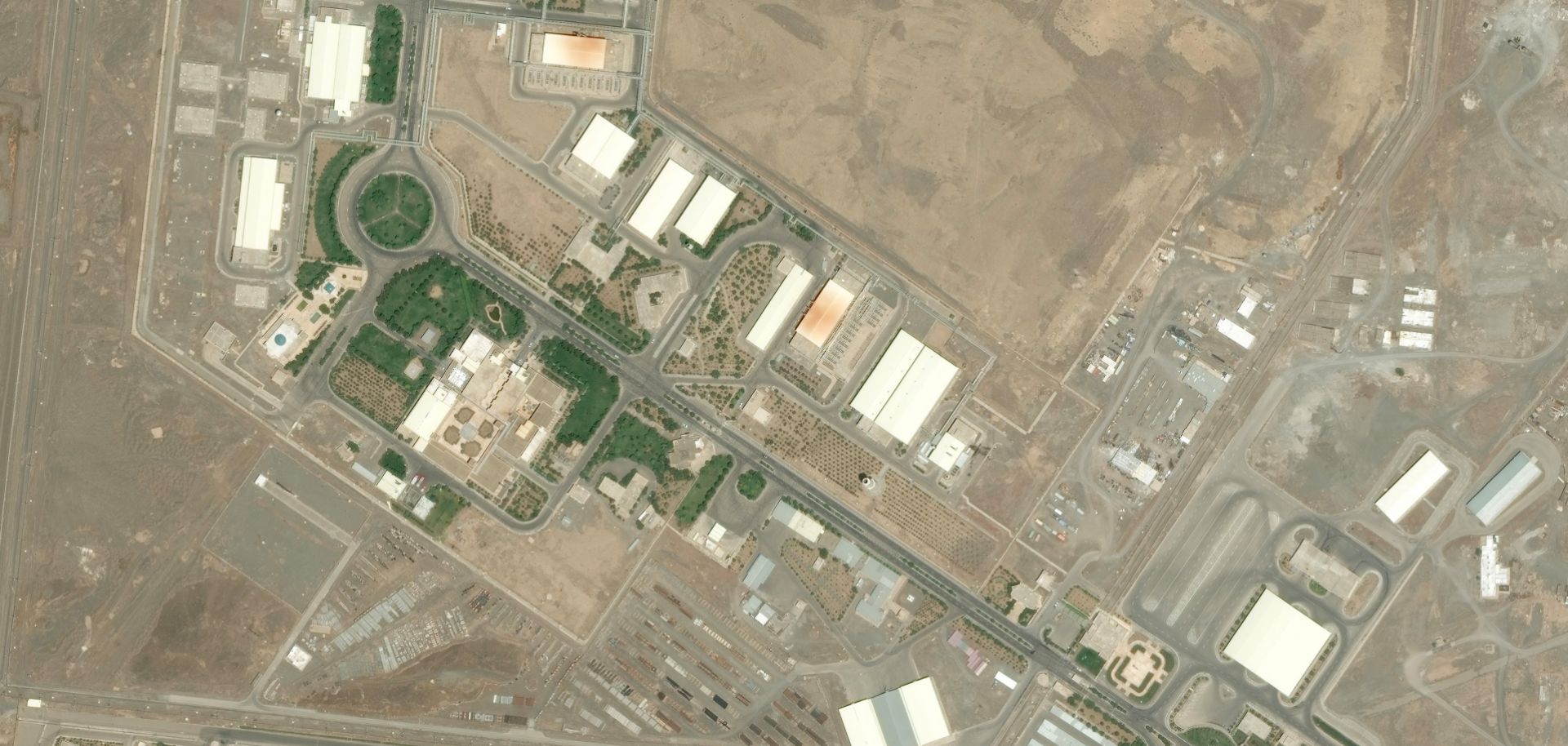 Much of Iran's Natanz Fuel Enrichment Facility, as shown in a satellite photo, exists about 8 meters underground, protected by a 2.5 meter concrete wall.