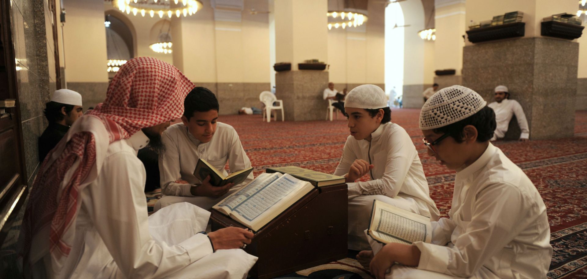 Saudis read the Koran at a mosque in Jeddah. 