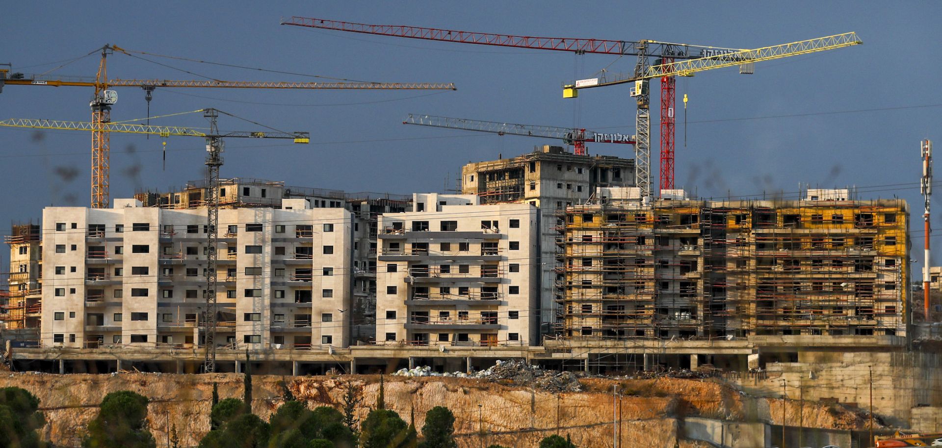 A picture taken on Nov. 12, 2020, shows a view of ongoing construction work at a Jewish settlement in the Israeli-annexed eastern sector of Jerusalem.