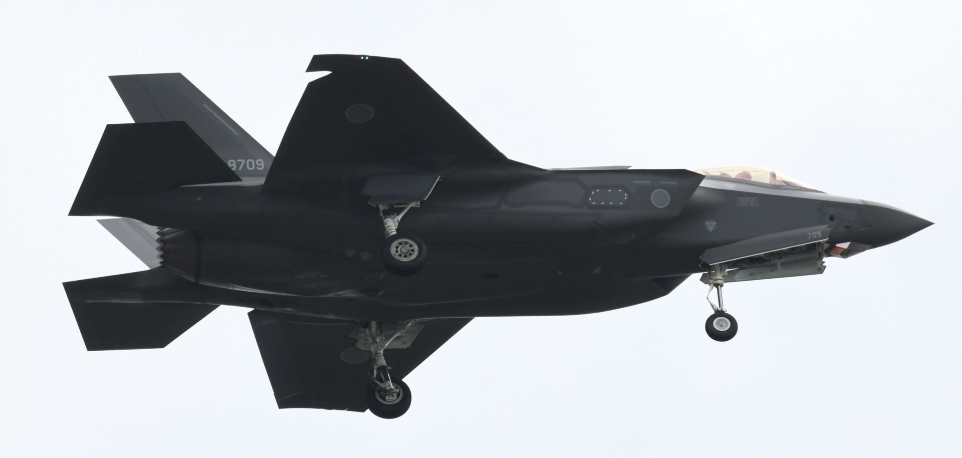 An Oct. 14, 2018, photo shows an F-35A fighter aircraft of the Japan Air Self-Defense Force taking part in a military review at Asaka training ground in Asaka, Saitama prefecture, Japan.