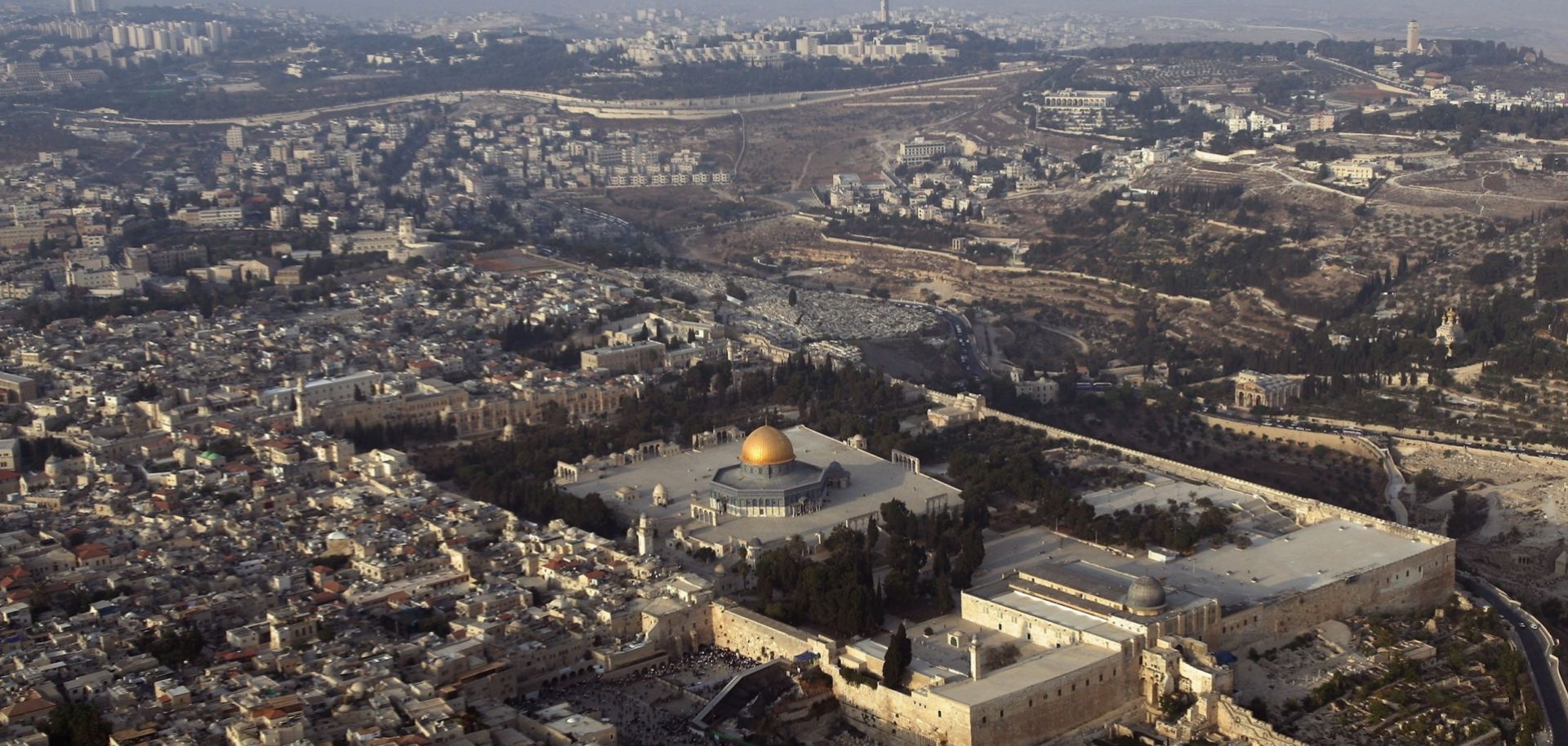 The Dome of the Rock gleams in Jerusalem's Old City.