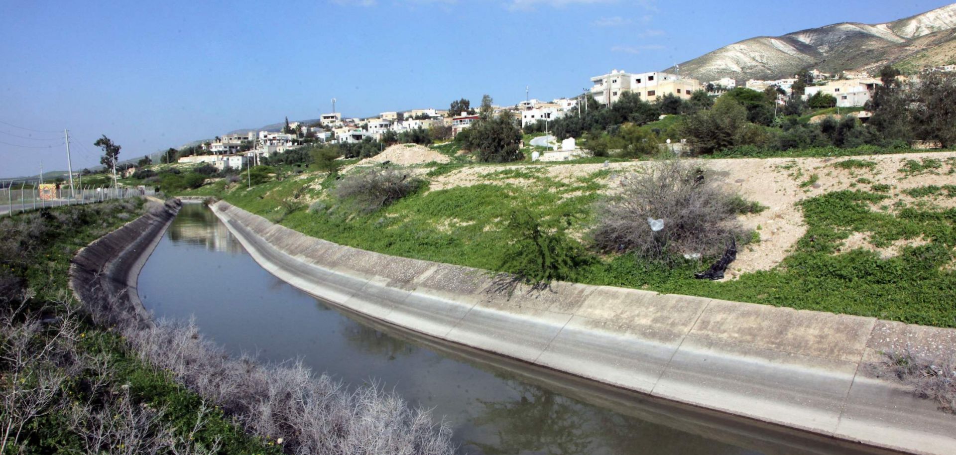 A photo shows a stretch of Jordan’s King Abdullah Canal on March 12, 2018.