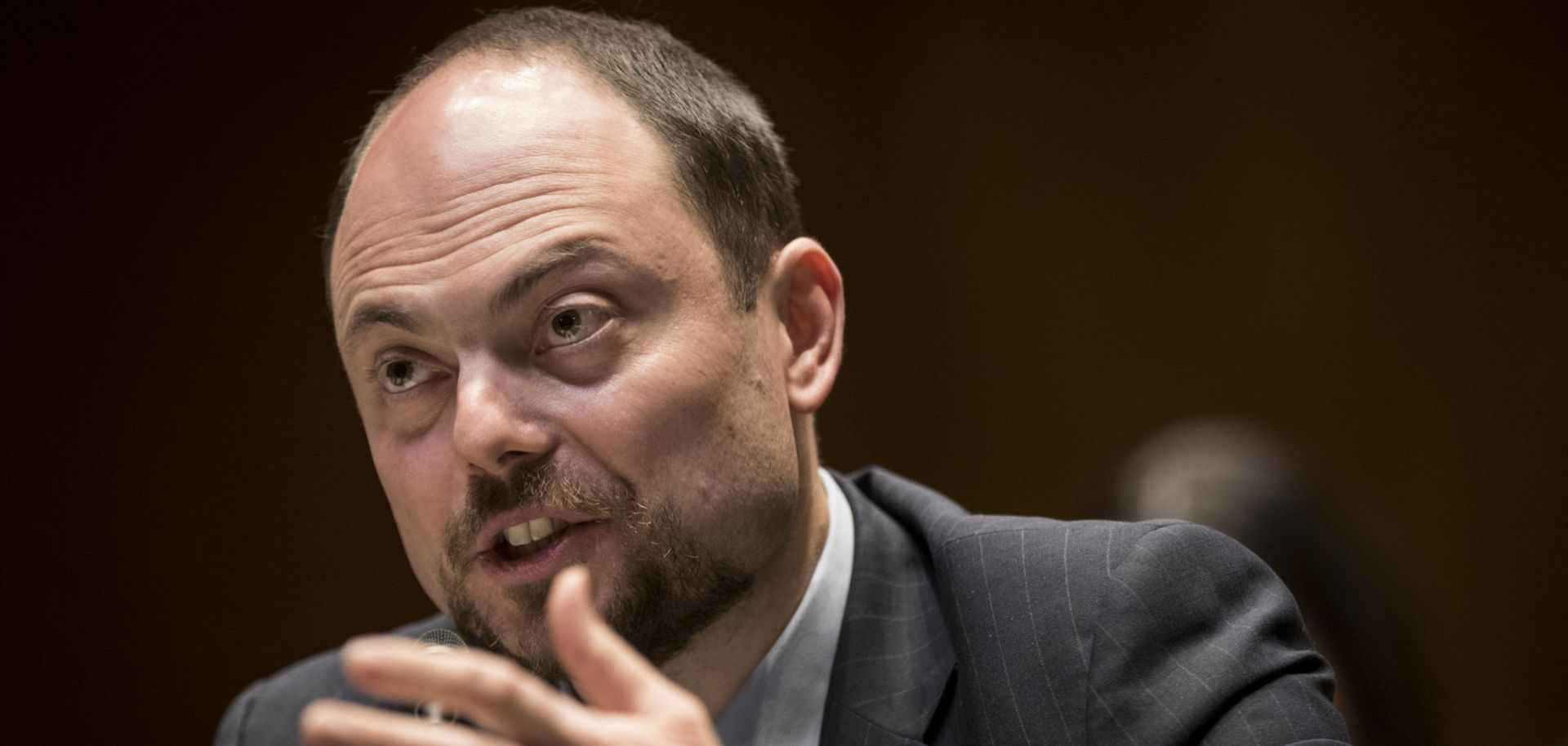 Vladimir Kara-Murza discusses the legacy of Russian opposition leader Boris Nemtsov during a hearing of the Commission on Security and Cooperation in Europe on Feb. 28 in Washington, D.C. Nemtsov was gunned down in Moscow in February 2015.
