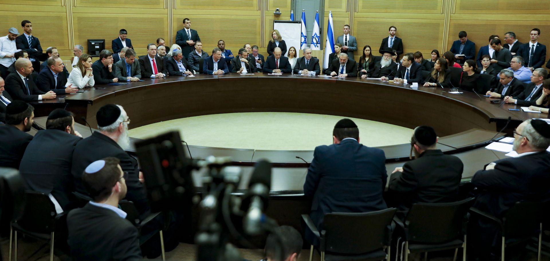 Israel's right-wing block meets at the Knesset in Jerusalem on March 4, 2020.
