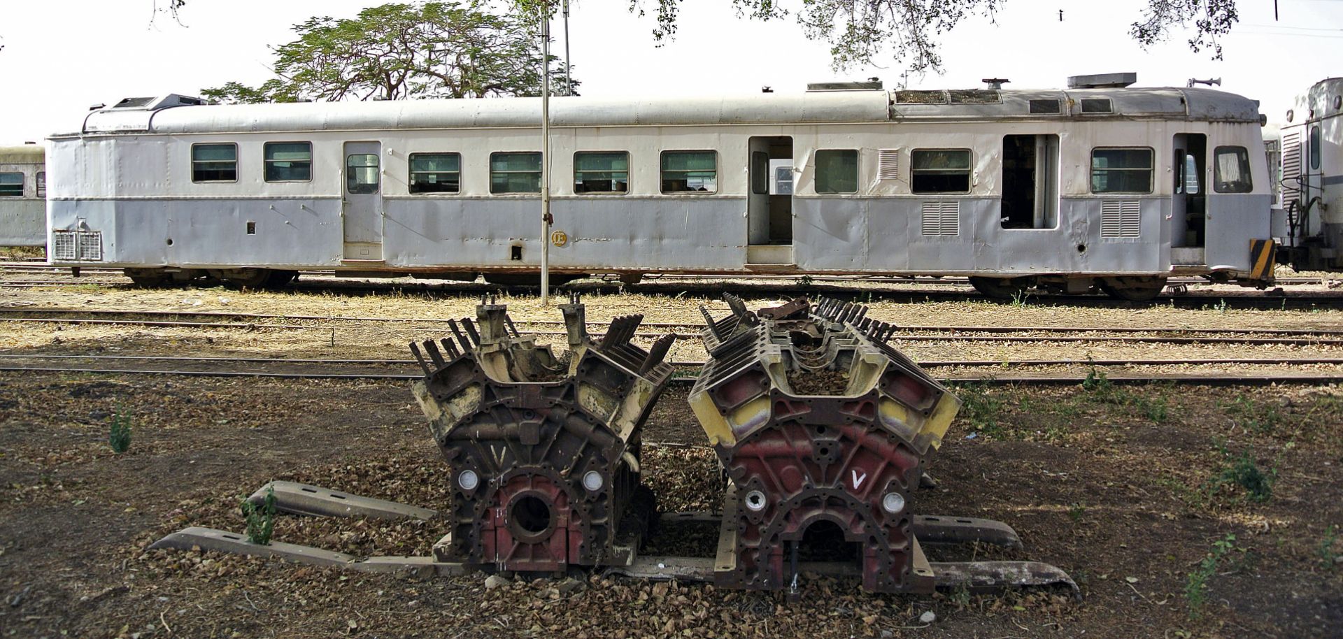 An abandoned train car in northeastern Ethiopia on Feb. 26.