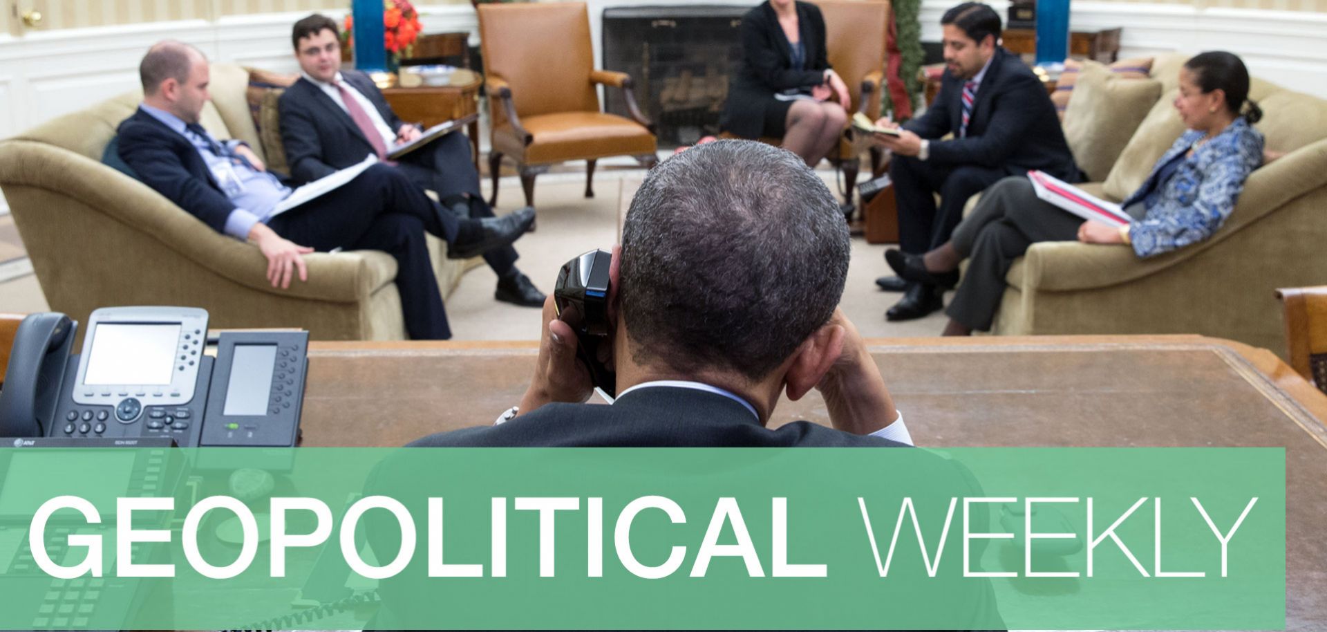 U.S. President Barack Obama talking with Cuban President Raul Castro from the Oval Office. 