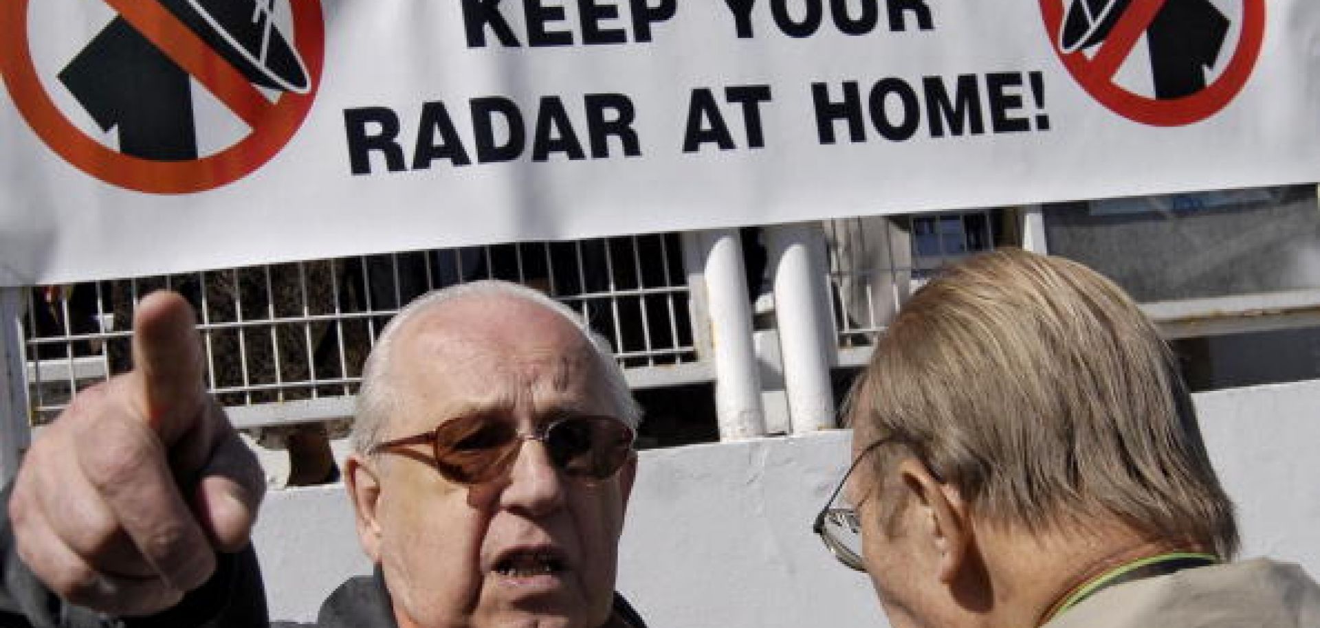 A member of the Czech Republic's Communist party protests the U.S. BMD plan in 2007