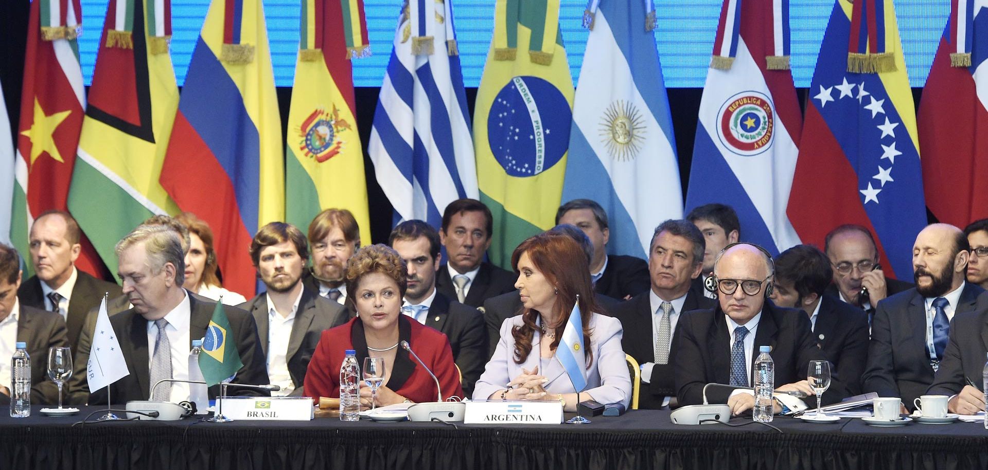 A photo shows a general view during the 47th Mercosur Summit, held in Argentina on Dec. 17, 2014. 