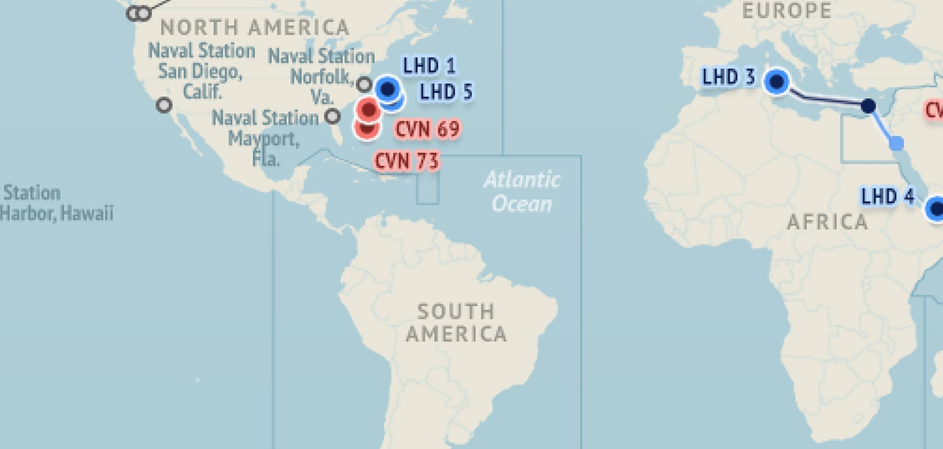 U.S. Naval Update Map: April 14, 2016