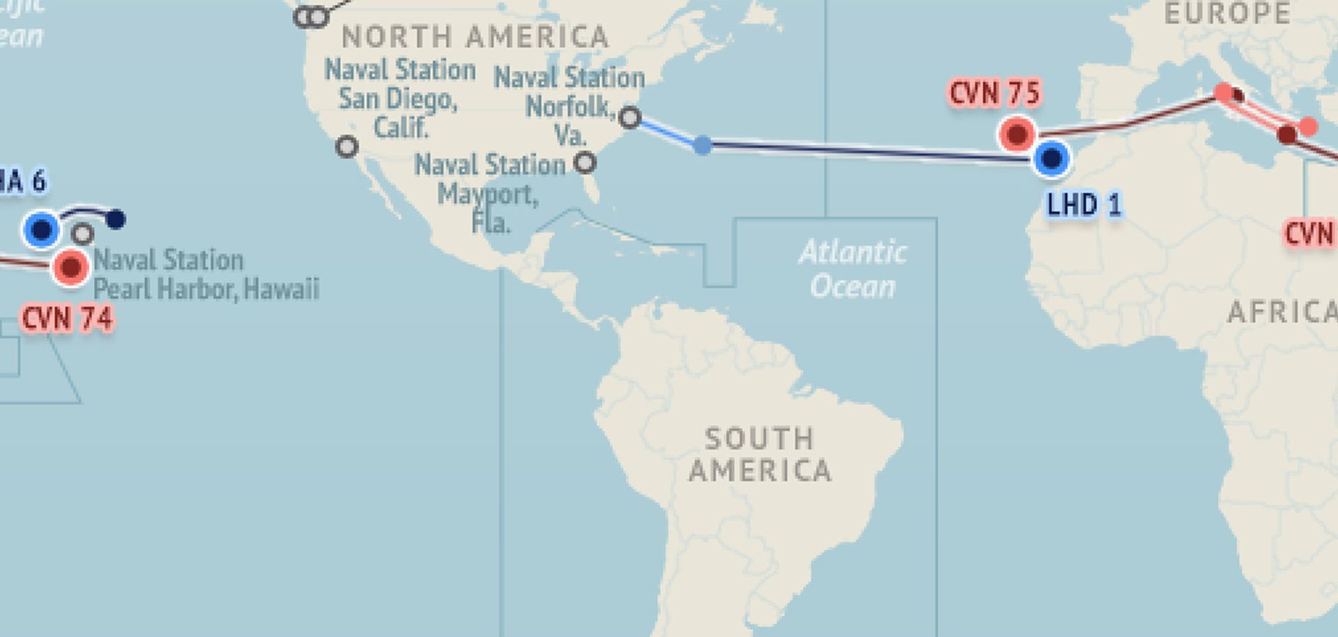 U.S. Naval Update Map: July 7, 2016 (Display)