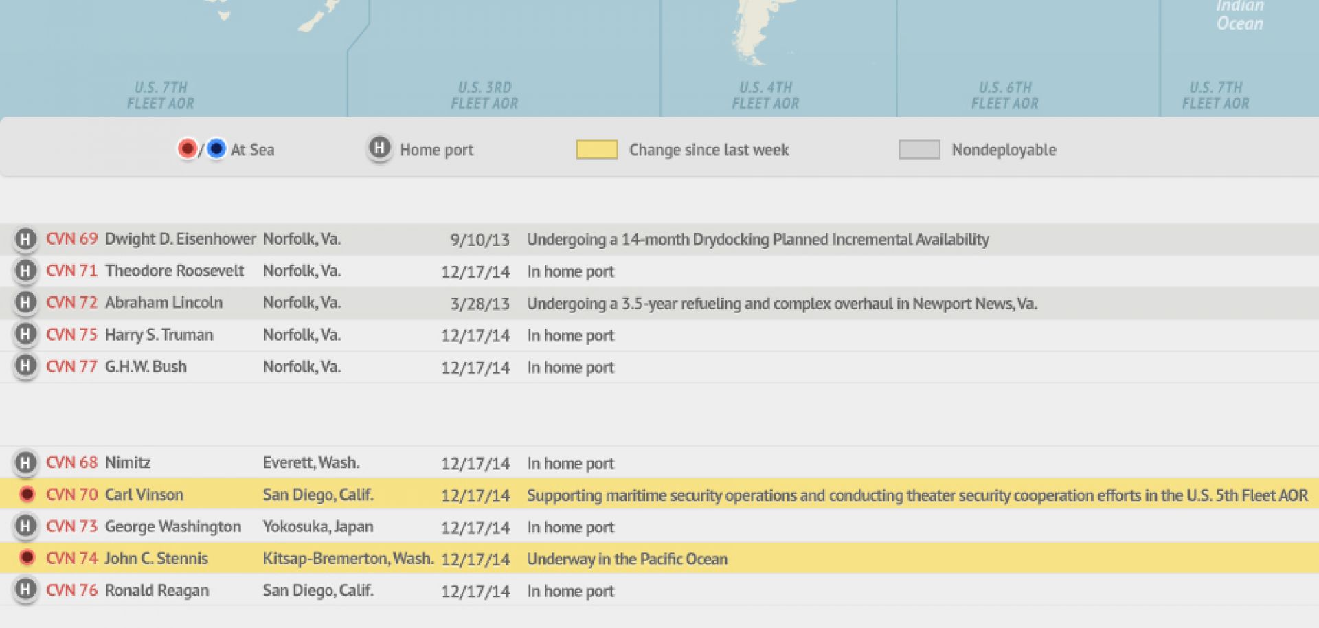 U.S. Naval Update Map: Dec. 18, 2014