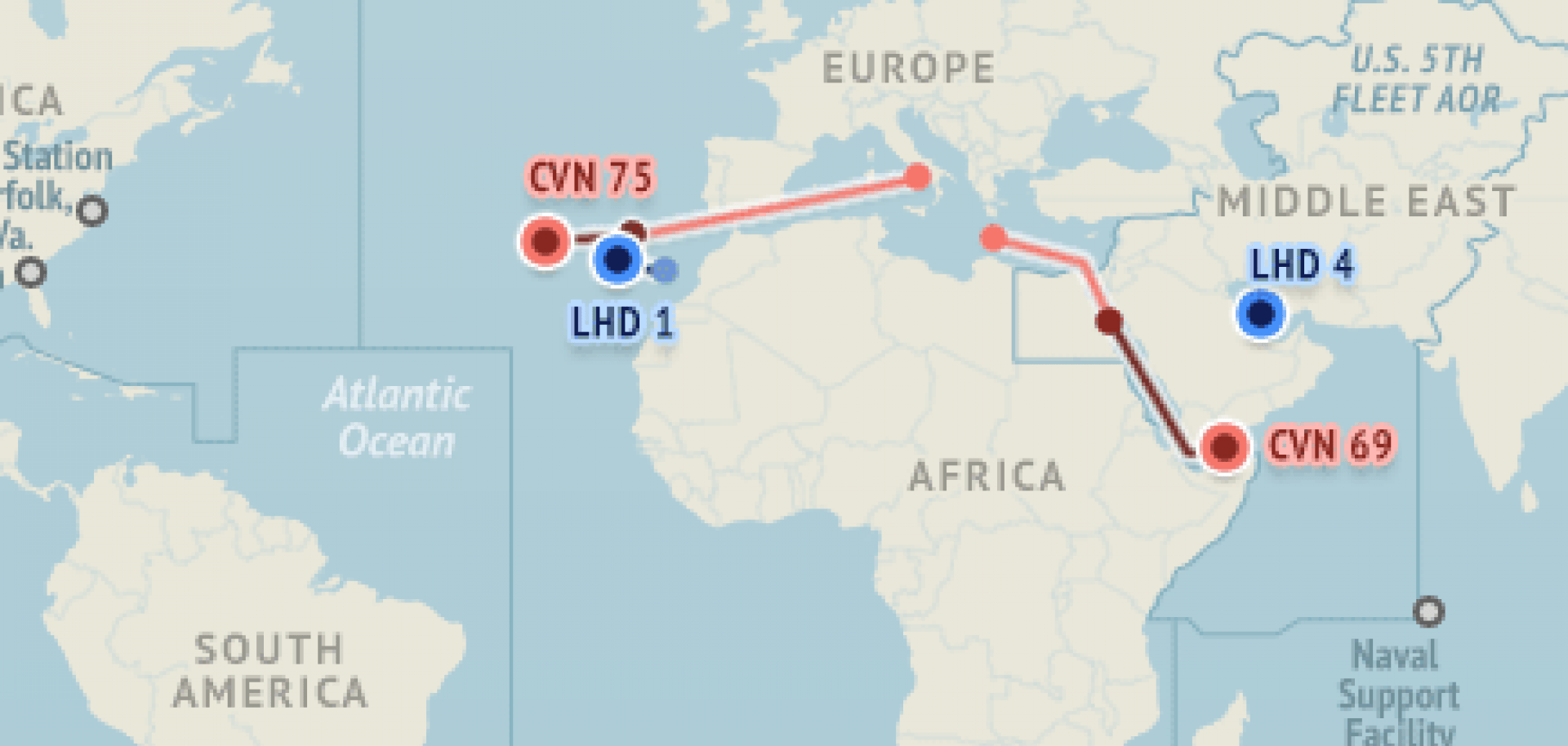 U.S. Naval Update Map: July 14, 2016 (Display)