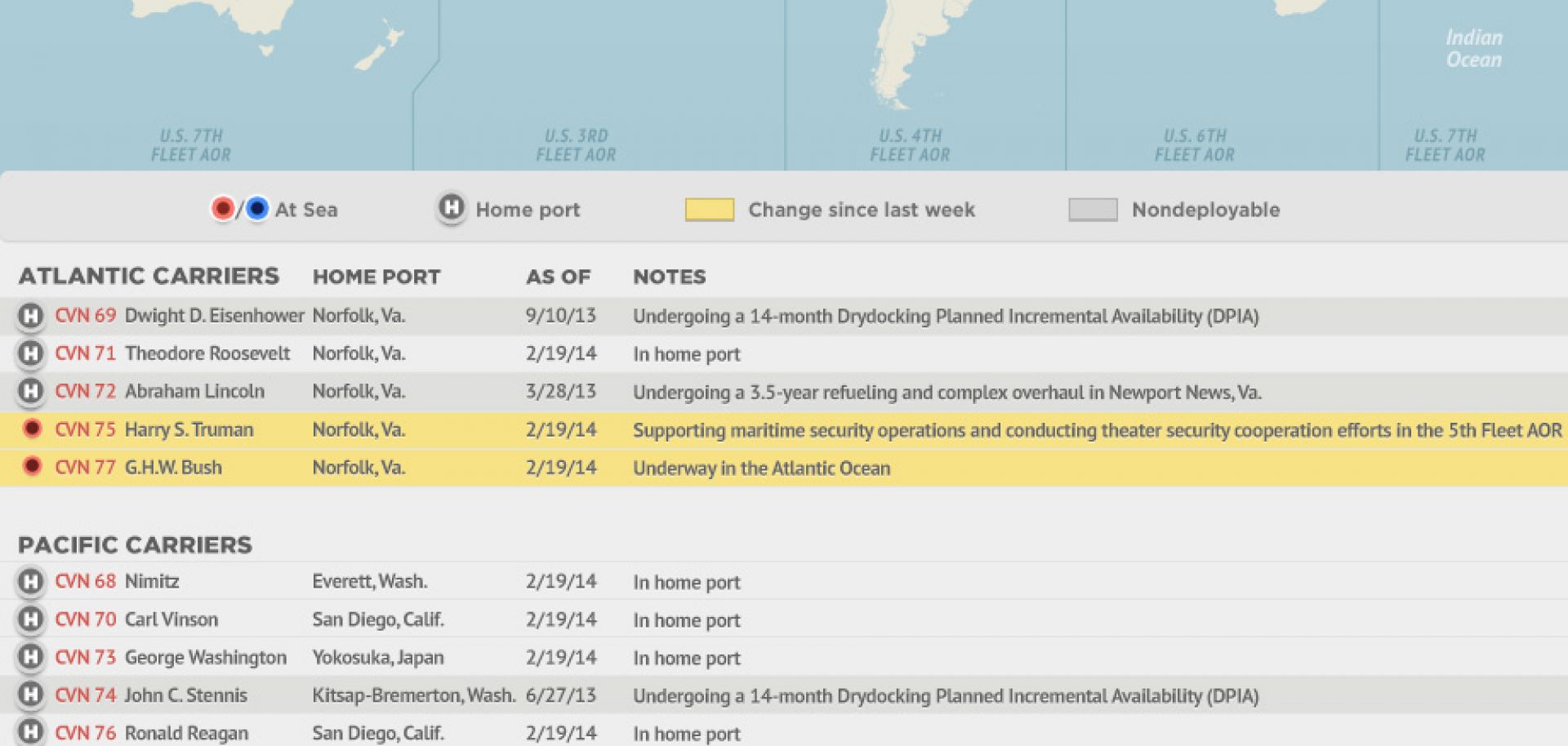 U.S. Naval Update Map: Feb. 20, 2014