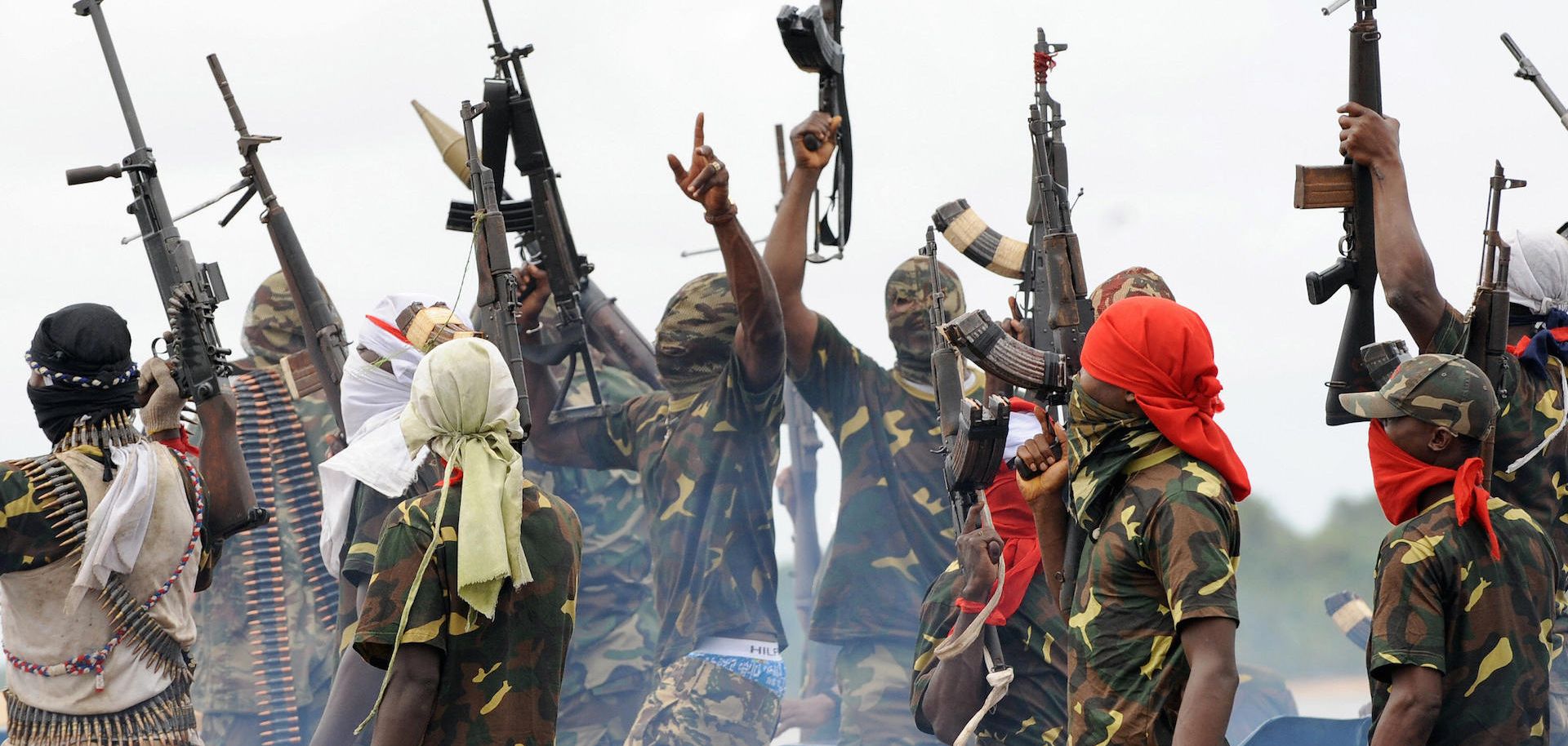 Fighters with the Movement for the Emancipation of the Niger Delta (MEND) in 2008