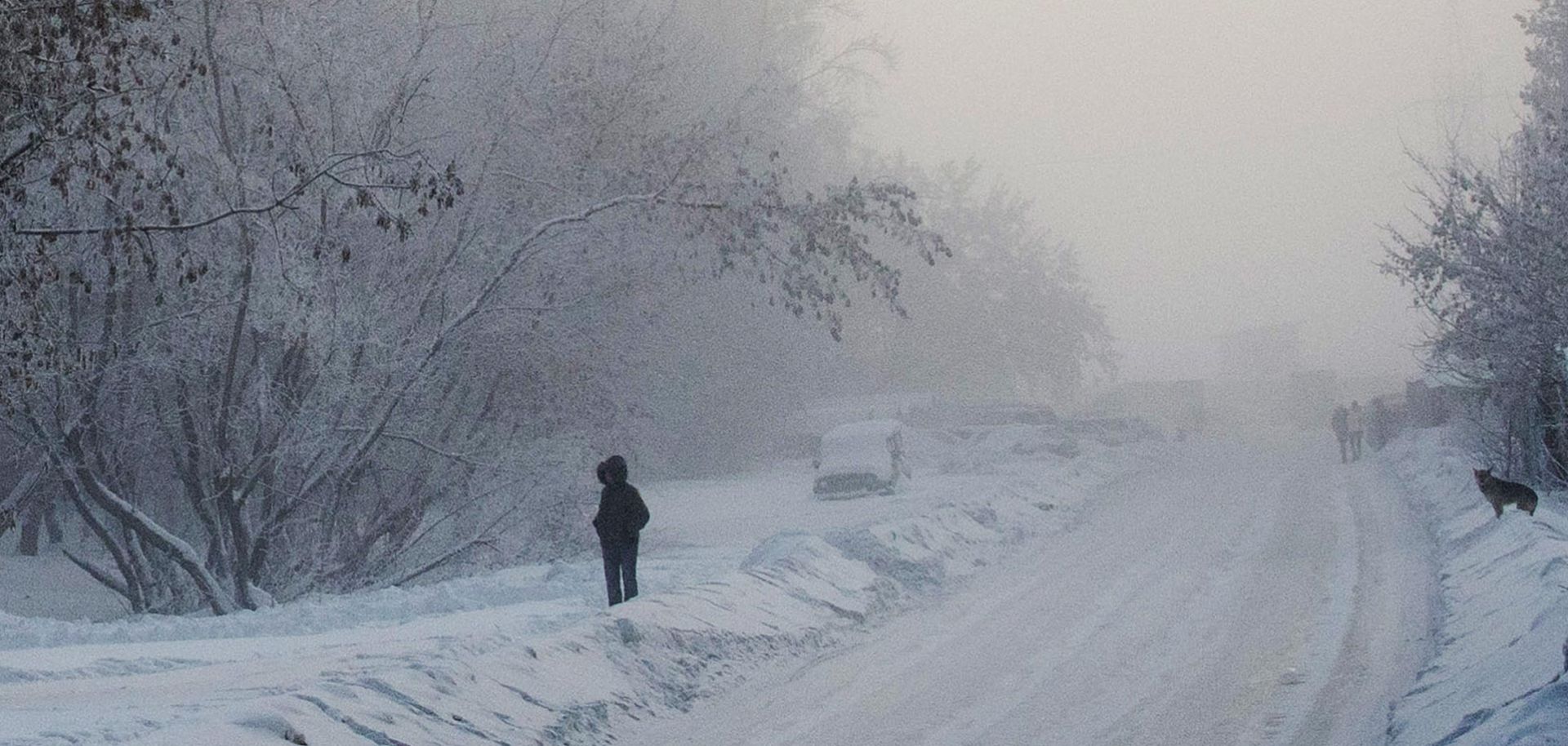 A lone figure picks their way through the ethereal frosted landscape of Novosibirsk, Russia. Russia has always struggled with the idea of Eurasia, geographically and culturally.