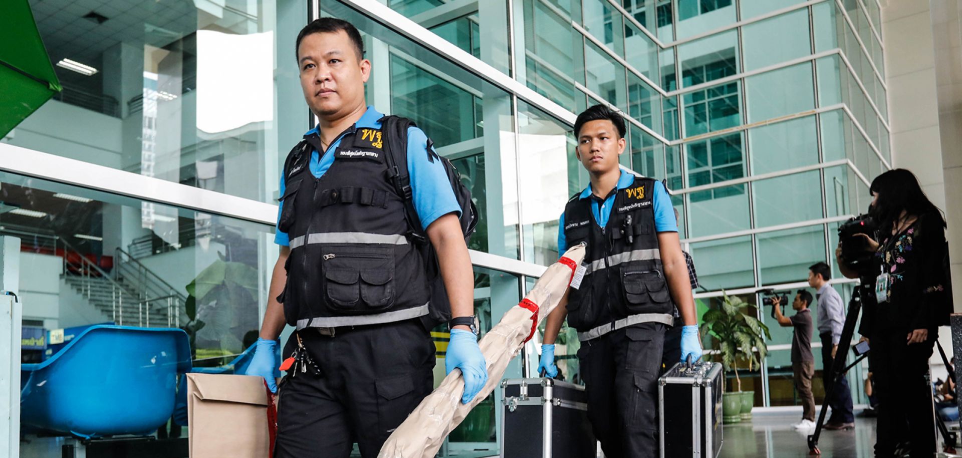 Thai police investigate the Phramongkutklao hospital in Bangkok following a bomb explosion May 22, 2017. The attack highlights persistent instability, despite government crackdowns.