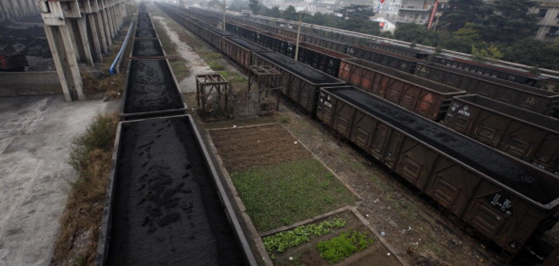 Trains carry coal in China's Anhui province in November 2011