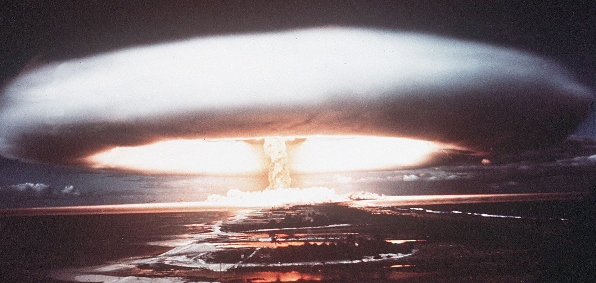 A picture from 1971 shows a nuclear explosion in Mururoa atoll.