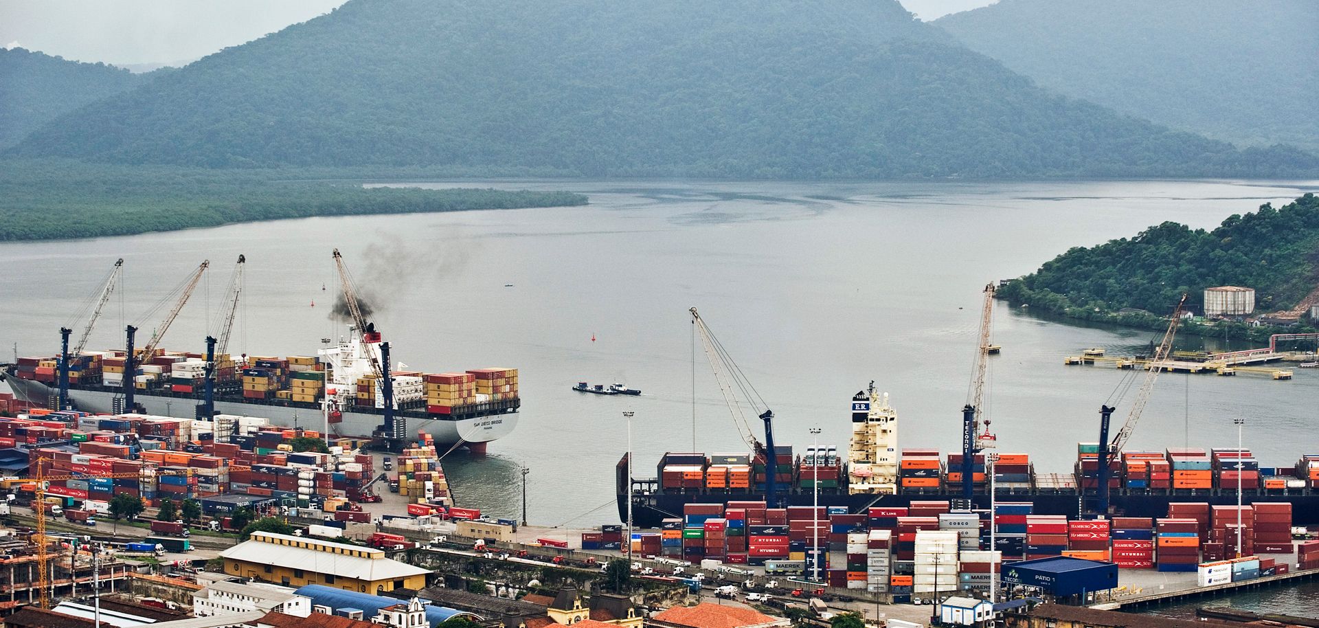 The port of Santos in Brazil.