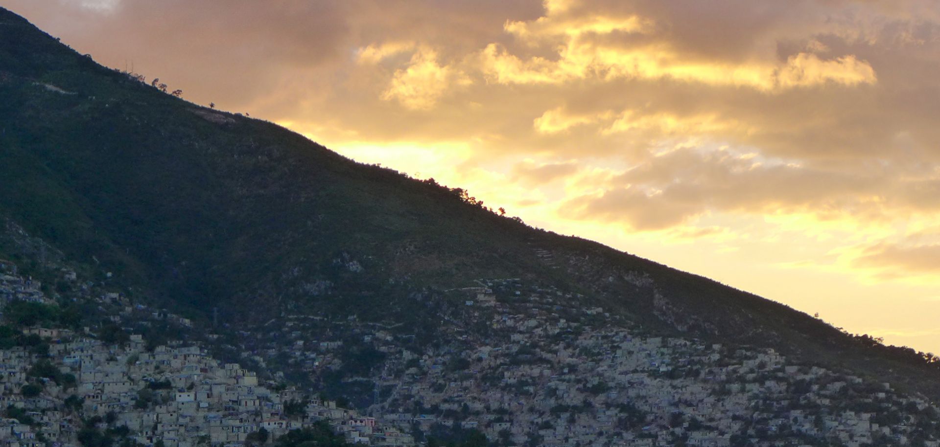 The slums of Haiti's capital, Port-au-Prince, stretch along a hillside.