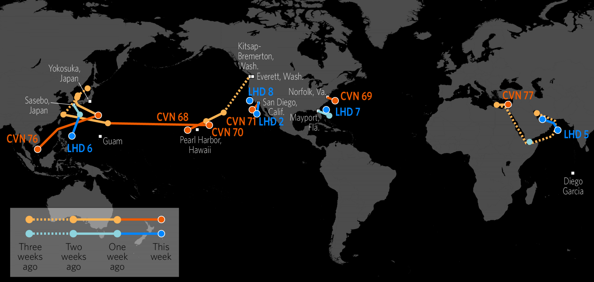 U.S. Naval Update Map: June 22, 2017 (display)