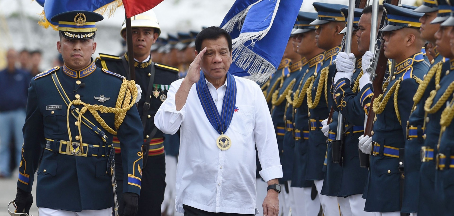 Less than a year into his term, Philippine President Rodrigo Duterte is on shaky ground. But he still has enough support among the population, the legislature and the country's biggest power brokers to fend off threats to his rule.