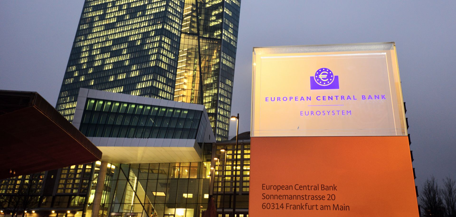 A general view of the new headquarters of the European Central Bank in Frankfurt on Dec. 4.