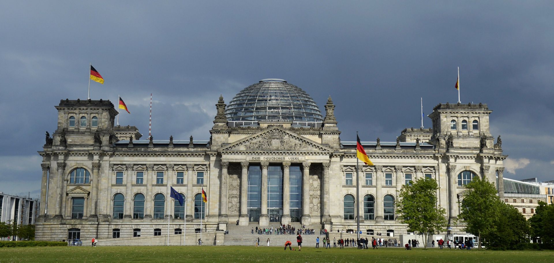 Dark clouds over the Reichstag building in Berlin may be a sign of things to come.