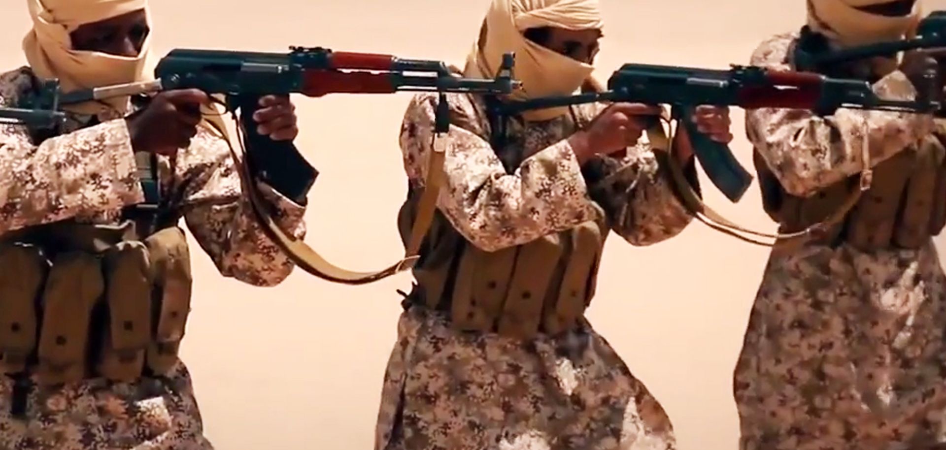 Wilayat Sanaa training video depicts well-trained militants.