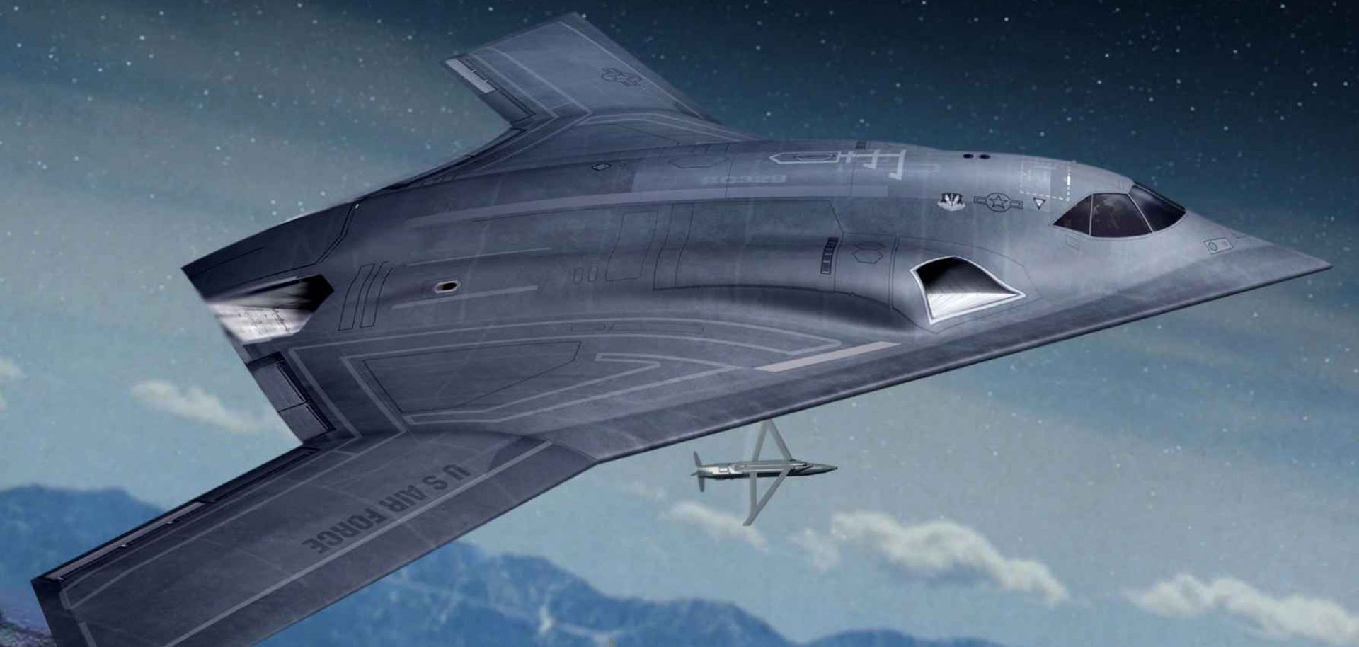 A concept drawing of the next-generation long-range strike bomber. With its latest generation of bomber aircraft, the United States hopes to secure its advantage in conventional and asymmetric warfare for years to come. 