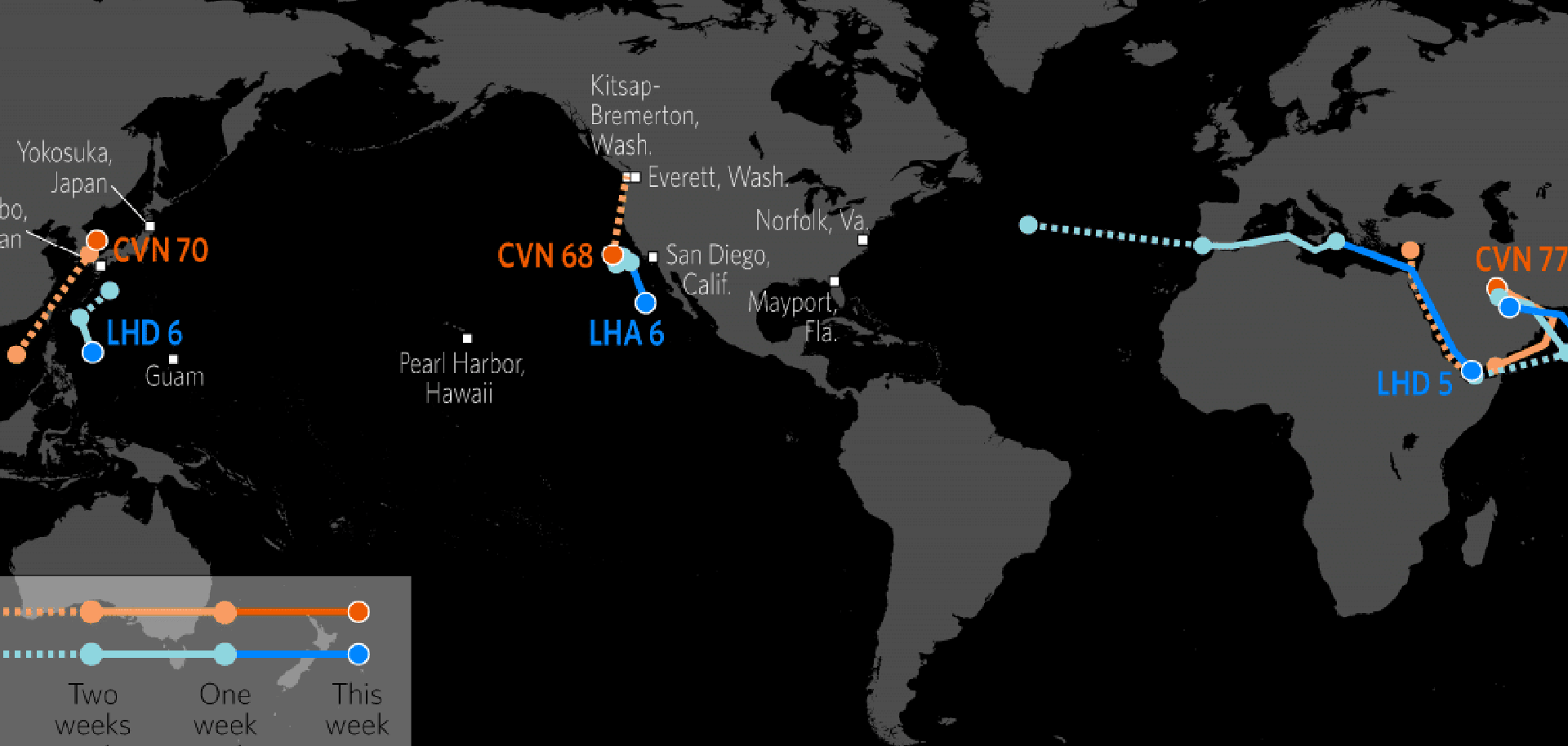 U.S. Naval Update Map: March 30, 2017