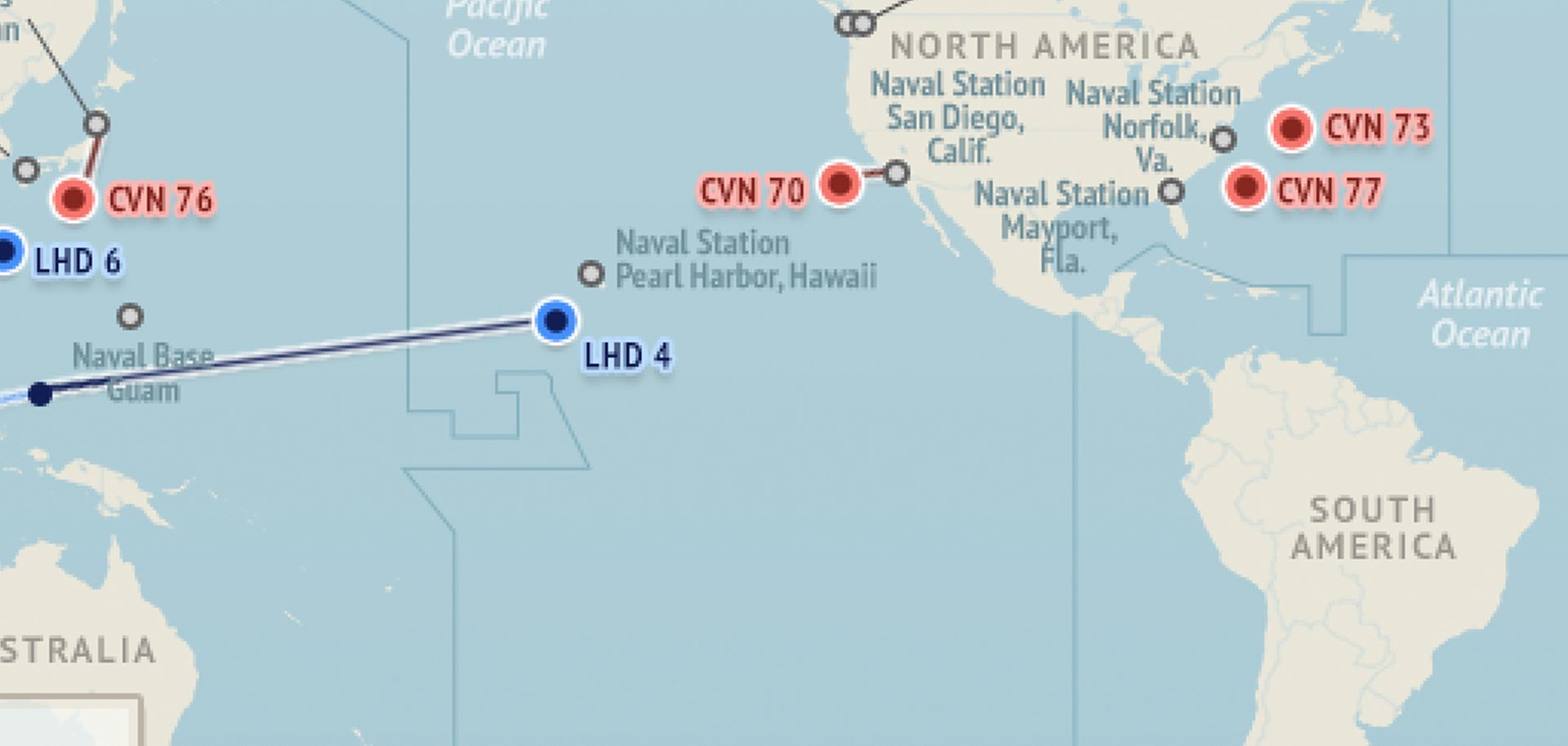 U.S. Naval Update Map: Sept. 1, 2016