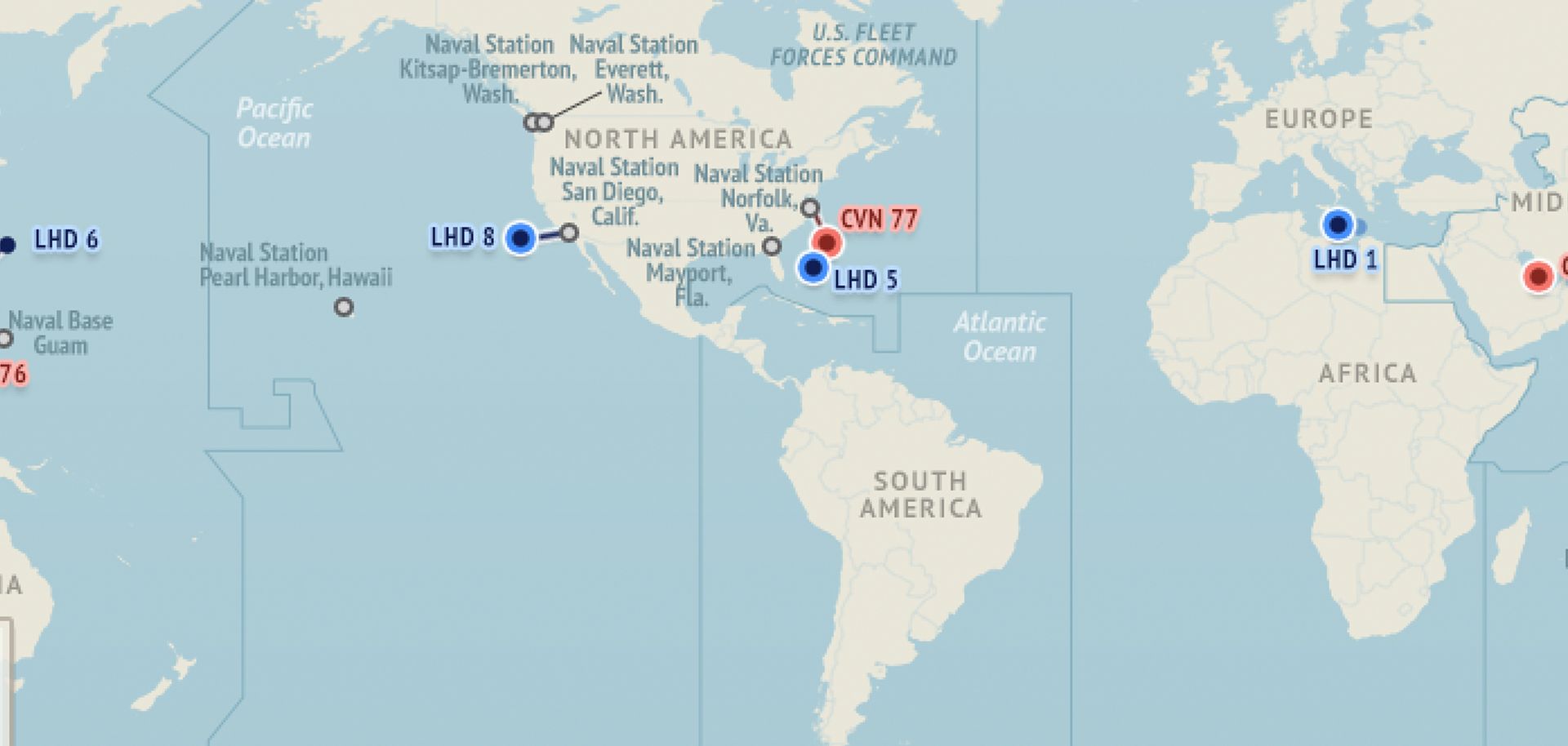 U.S. Naval Update Map: Sept. 22, 2016