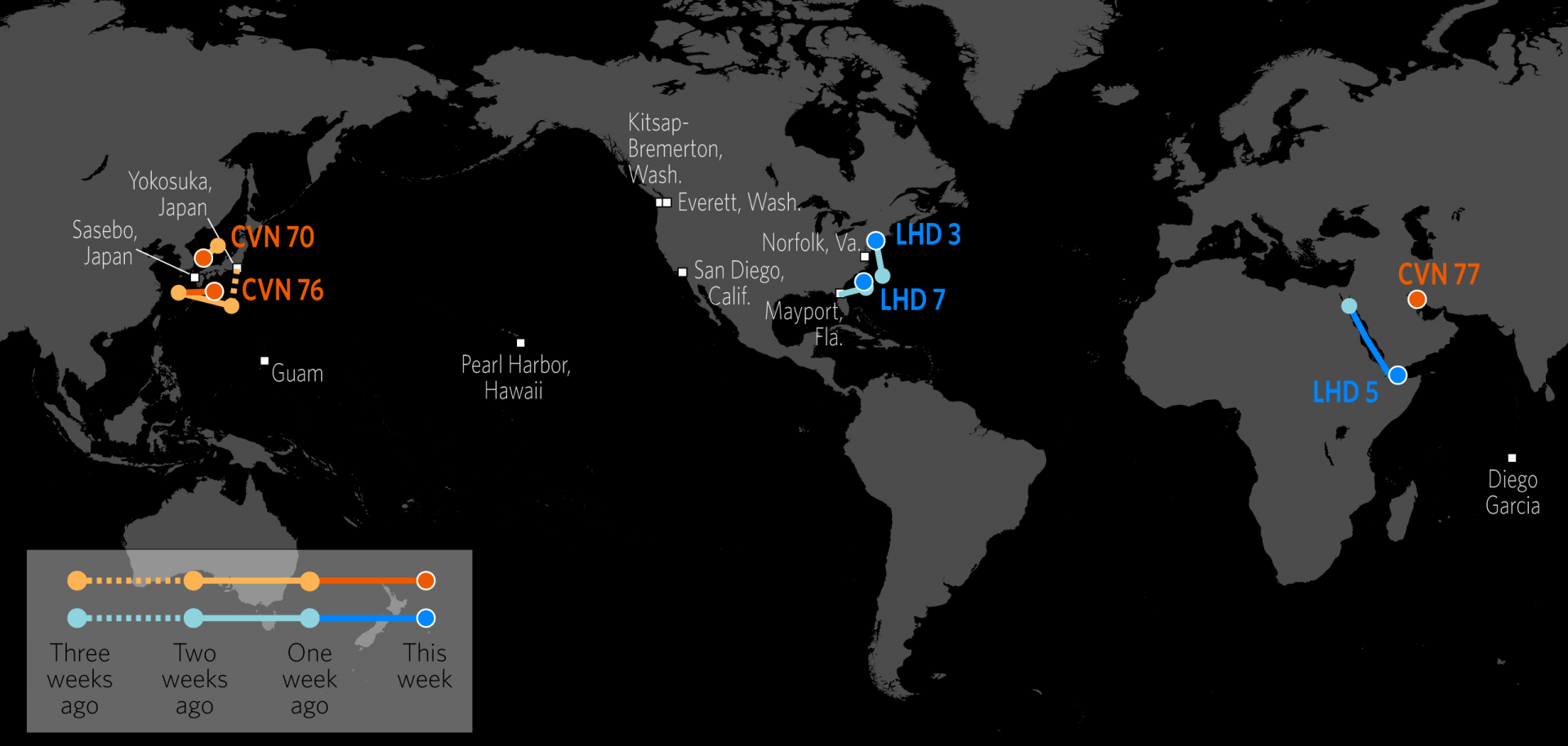 U.S. Naval Update Map: May 25, 2017