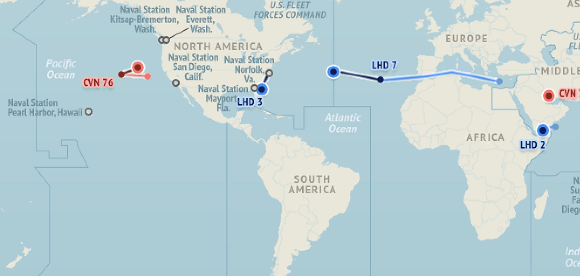 U.S. Naval Update Map: July 16, 2015