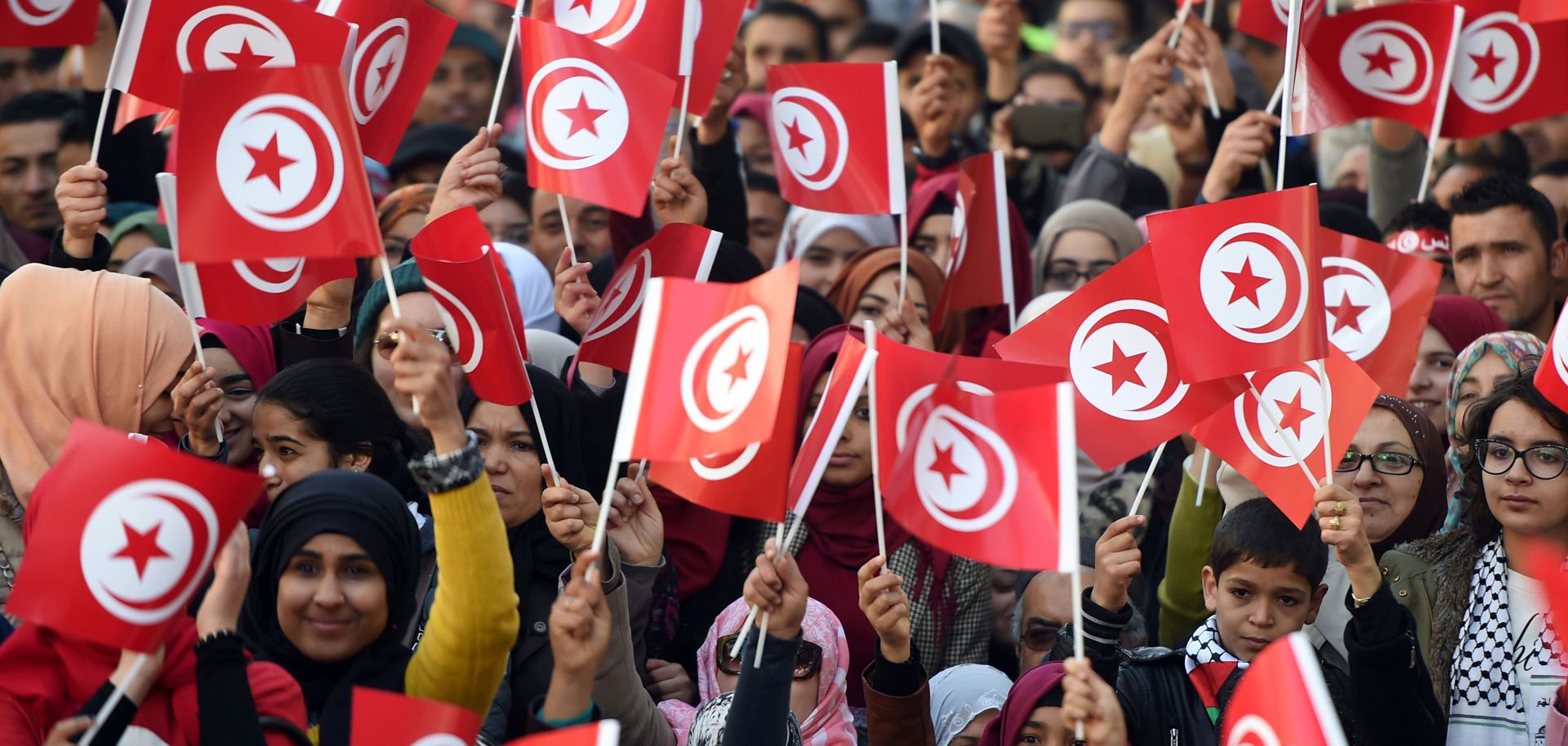 Tunisians gathered at a rally in the capital on Jan. 14 to mark the fifth anniversary of the Arab Spring. Despite the promises of its 2011 Jasmine Revolution, Tunisia's economy has languished.