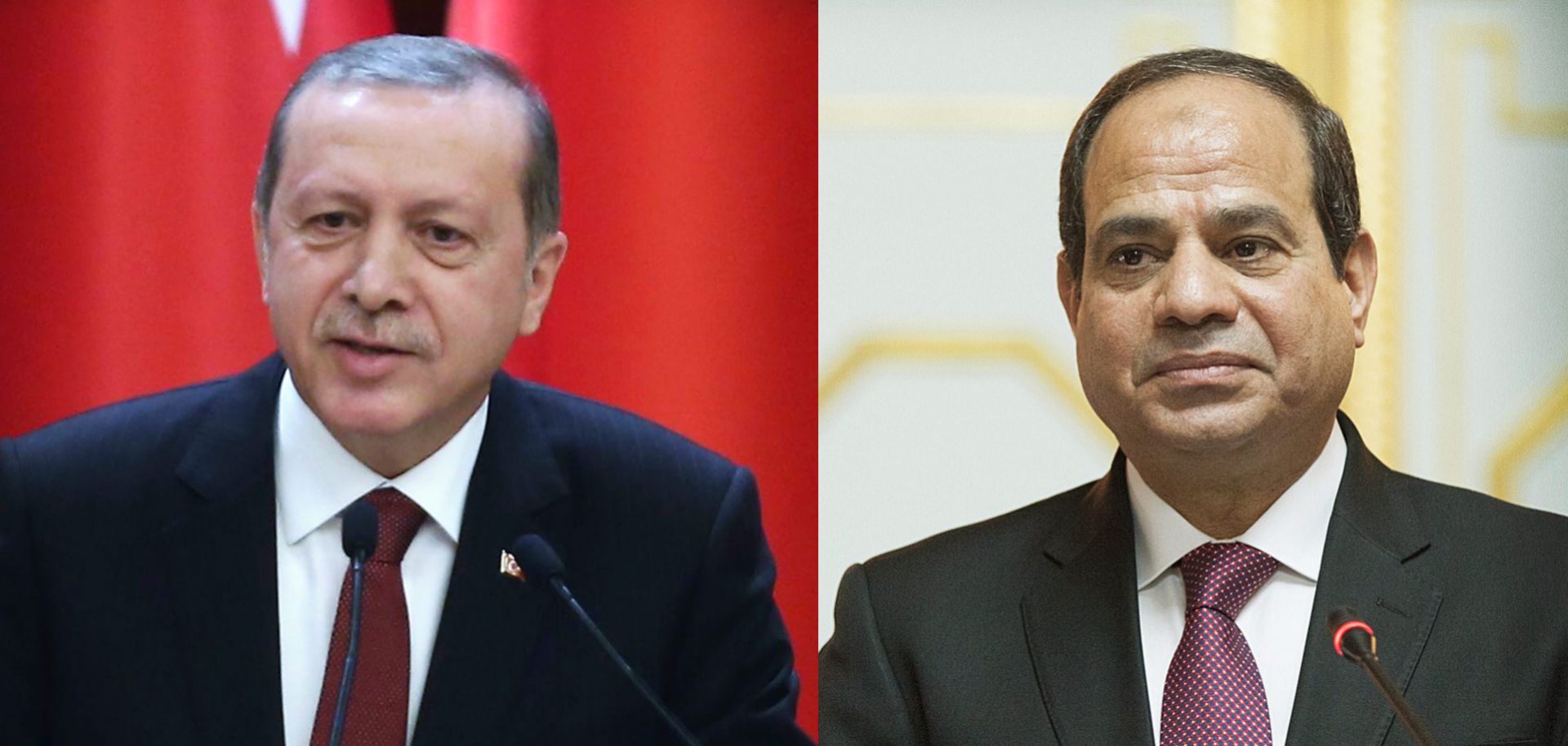 Turkish President Recep Tayyip Erdogan (L) and Egyptian President Abdel Fatah al-Sisi.