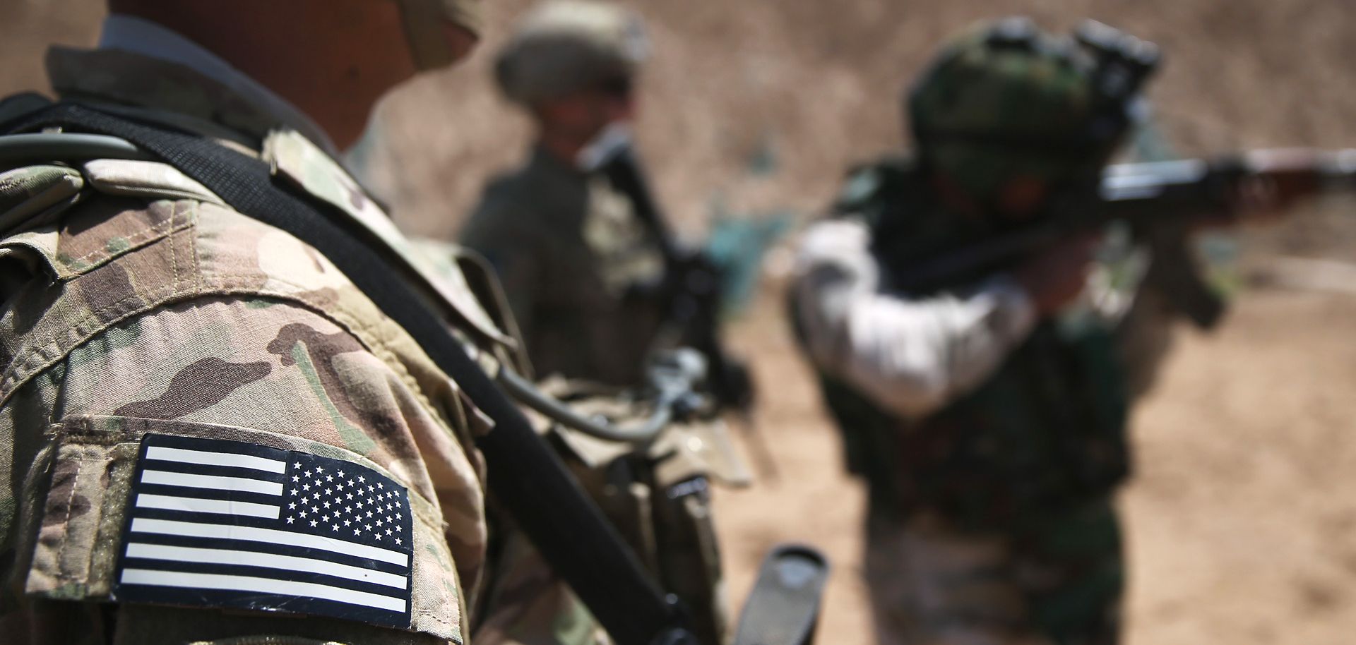 U.S. troops training Iraqi soldiers in Taji, Iraq.