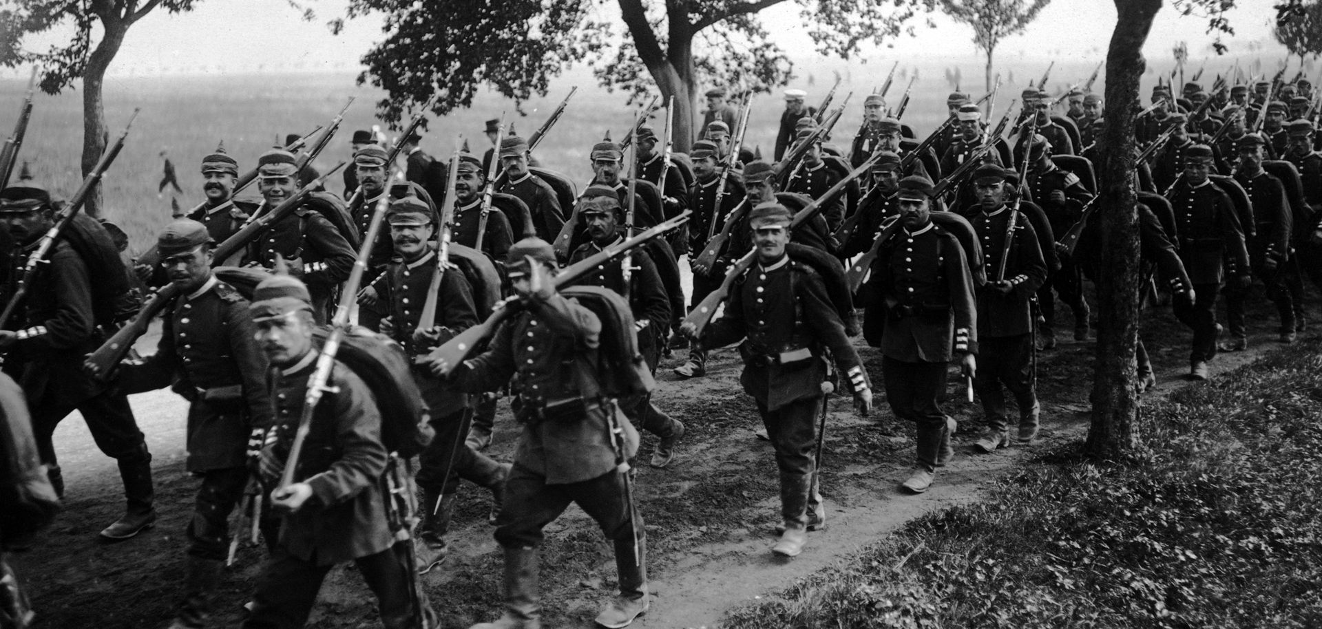 German infantry in training a month before the start of World War I, June 30, 1914. 