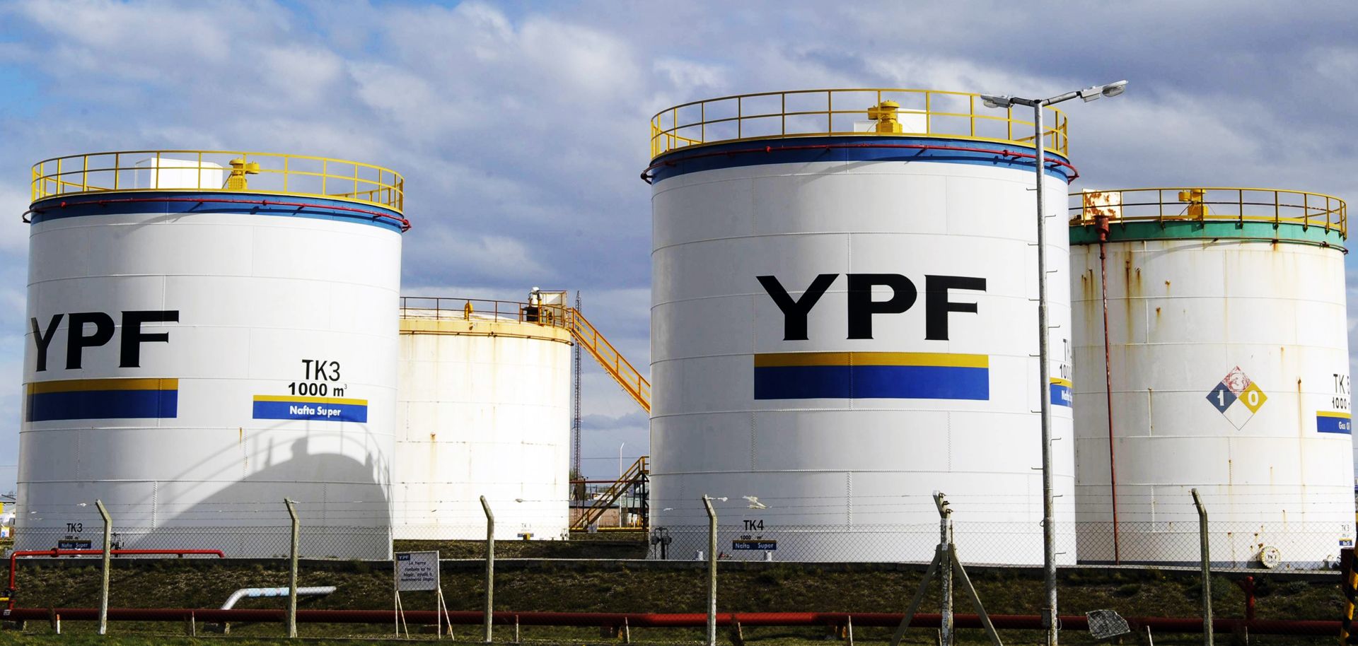 YPF gasoline tanks in Rio Gallegos, Argentina