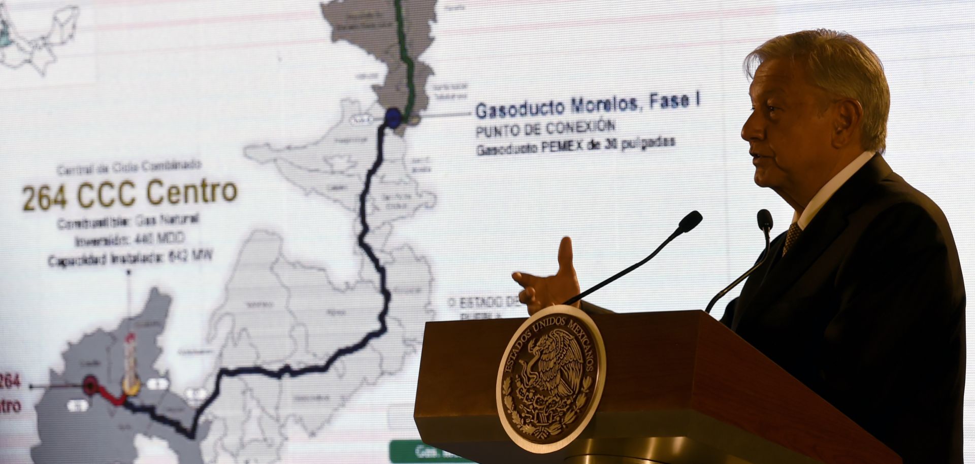 Mexican President Andres Manuel Lopez Obrador speaks during a press conference in February 2019. 