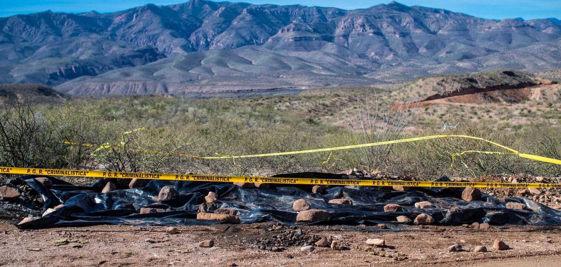 The scene of cartel killings on Jan. 11, 2019, in Bavispe, Sonora. 