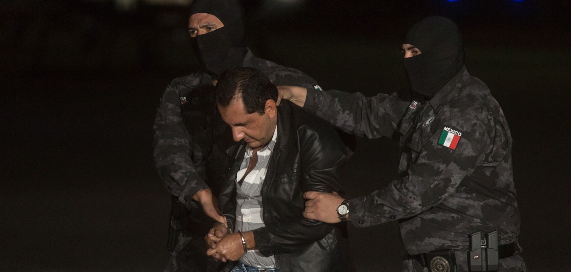Favio Gomez, brother of Servando Gomez, also known as "La Tuta," is transported in Mexico City on Feb. 27, 2015, after his capture.