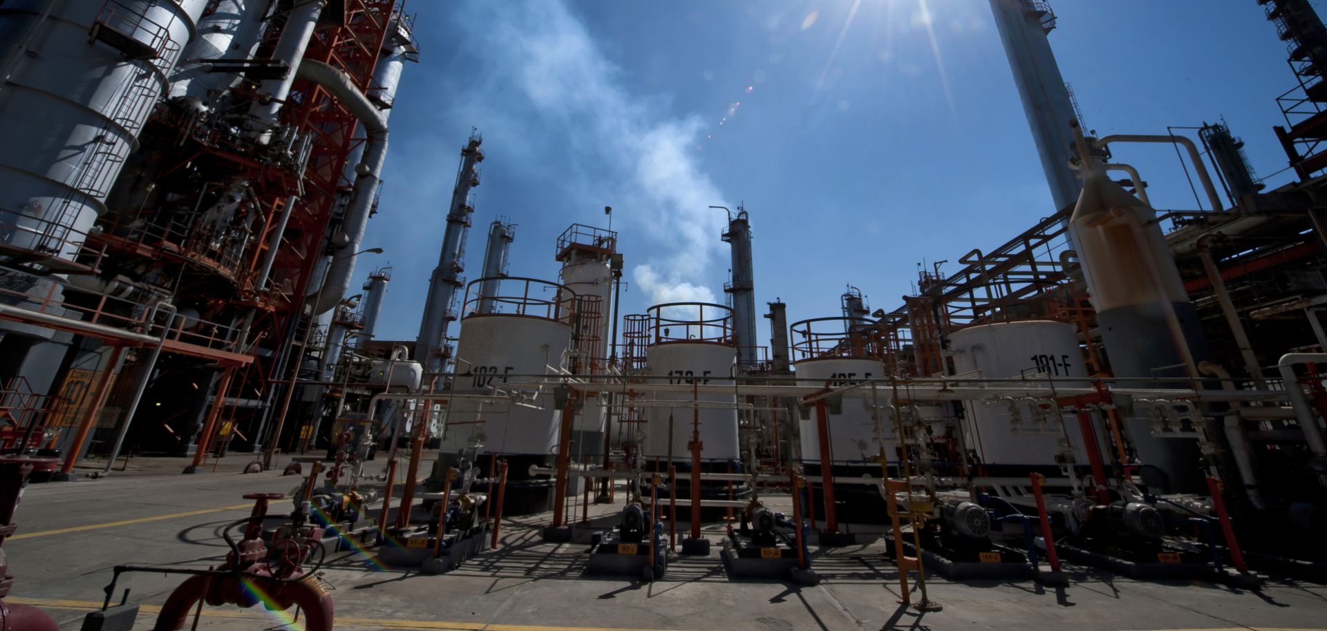 A Petroleos Mexicanos (Pemex) refinery processes petroleum in Tula, Mexico.