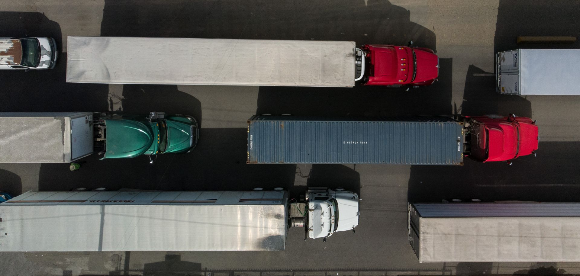 Trucks line up to enter the United States in Tijuana, Mexico, on May 30, 2019.