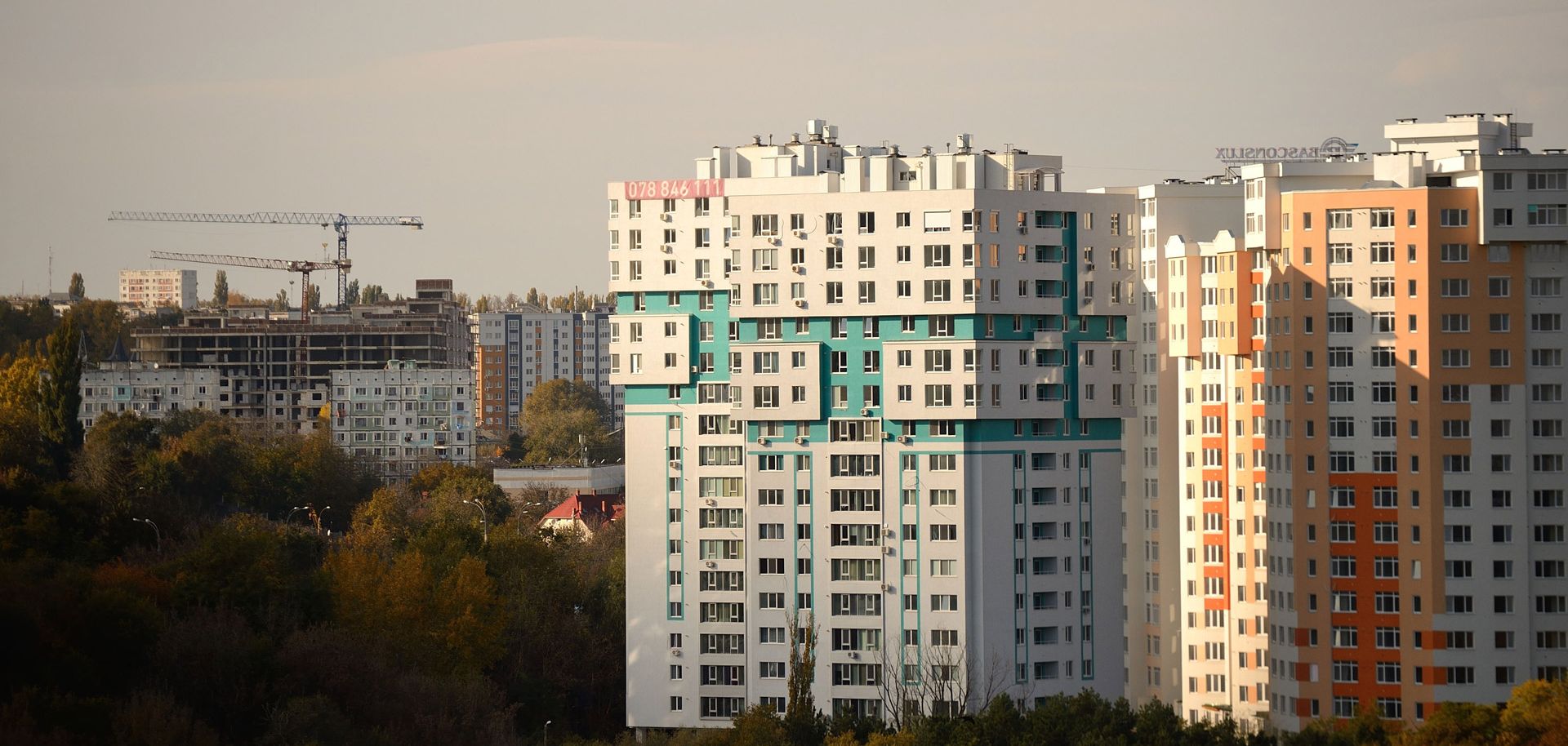 A photo taken on October 29, 2016 shows a partial view of the Chisinau skyline. Ex-Soviet Moldova will cast ballots on October 30, 2016 in a presidential election viewed as a tug-of-war between supporters of European integration and advocates of closer relations with former master Moscow. Presidential candidate Igor Dodon, who heads the Socialist Party, has vehemently advocated against turning toward Europe. Candidate Maia Sandu of the centre-right opposition, currently second in voting intention polls, has