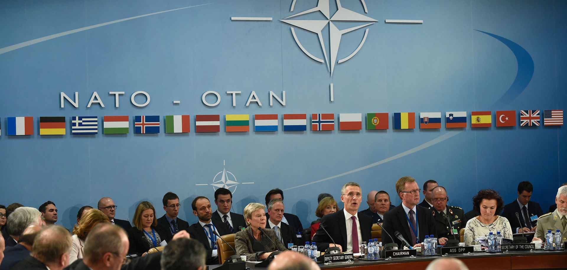 In part 1 of this series on the North Atlantic Treaty Organization, NATO Secretary-General Jens Stoltenberg speaks at a NATO Defense ministers' meeting at the NATO headquarters in Brussels on October 26, 2016. 
