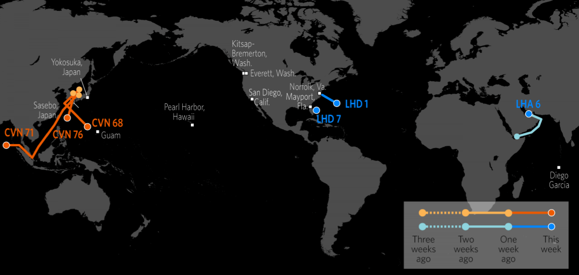 U.S. Naval Update Map: Nov. 23, 2017