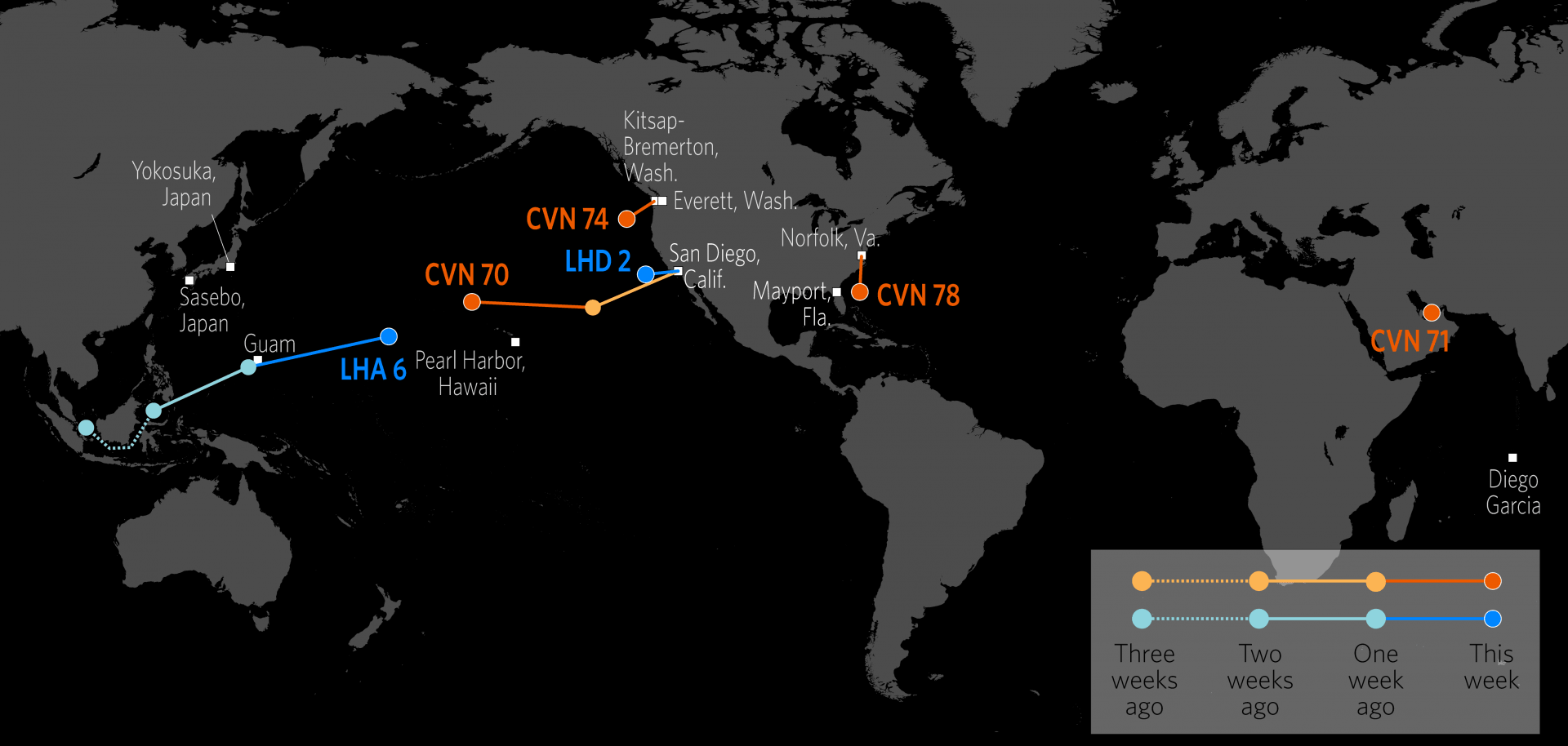 U.S. Naval Update Map: Jan. 18, 2018